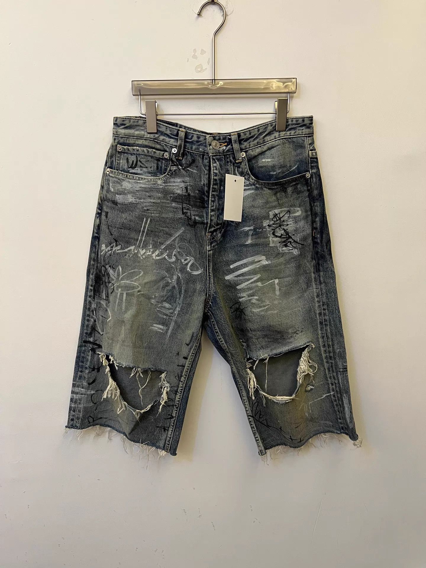 Balenciaga Balenciaga Destroyed Denim Shorts | Grailed