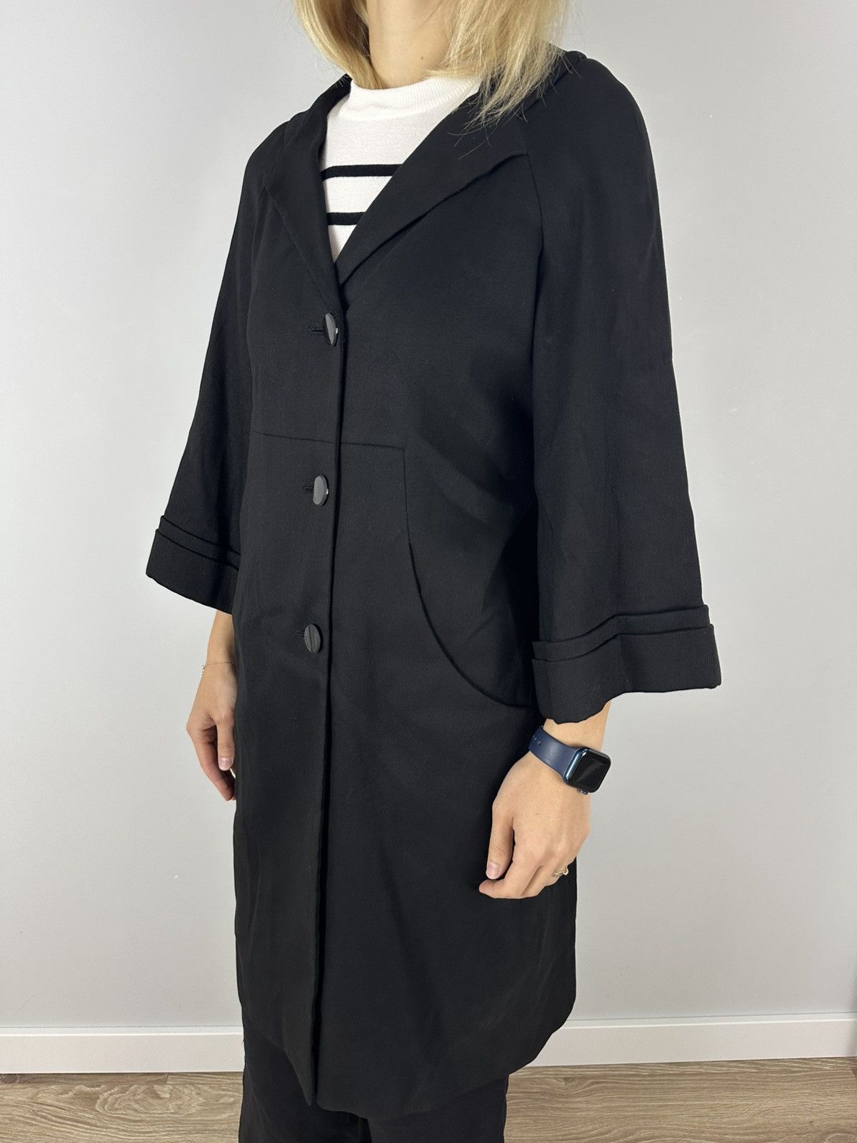 Gucci Auth GUCCI Hemp Cotton Black Women's Coat 38 S 3/4 Sleeve Size S / US 4 / IT 40 - 5 Thumbnail