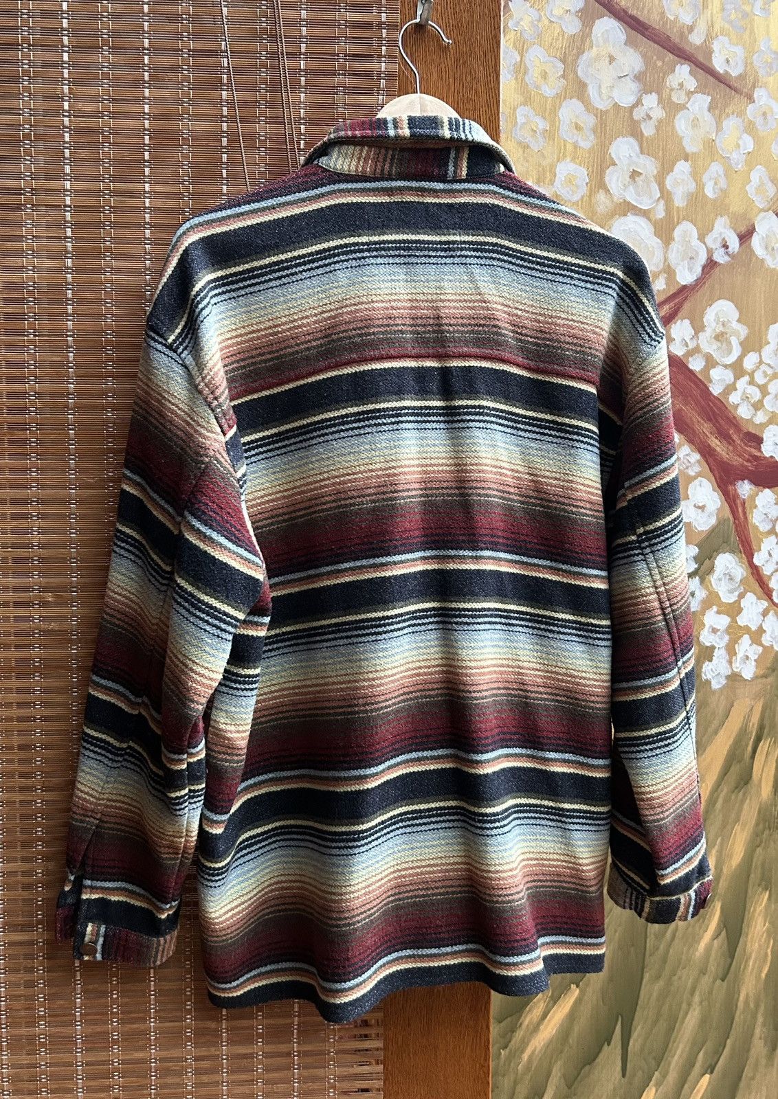 Wrangler Wrangler Striped Native Pattern Wool Blend Southwest Shirt Size US M / EU 48-50 / 2 - 2 Thumbnail