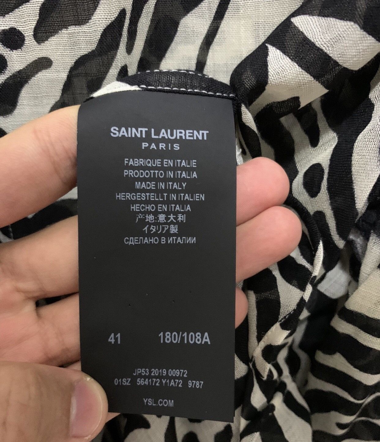 Saint Laurent Paris Saint Laurent SLP 19FW Tiger Pattern Shirt2412-Nextarrow Size US XS / EU 42 / 0 - 4 Thumbnail