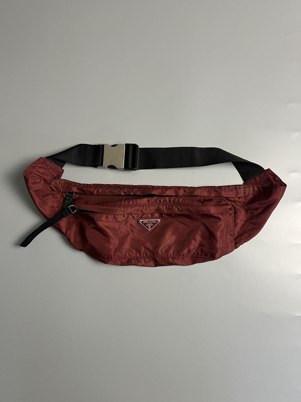 Prada Prada Maroon Nylon Fanny Pack/Side Bag Size ONE SIZE - 1 Thumbnail