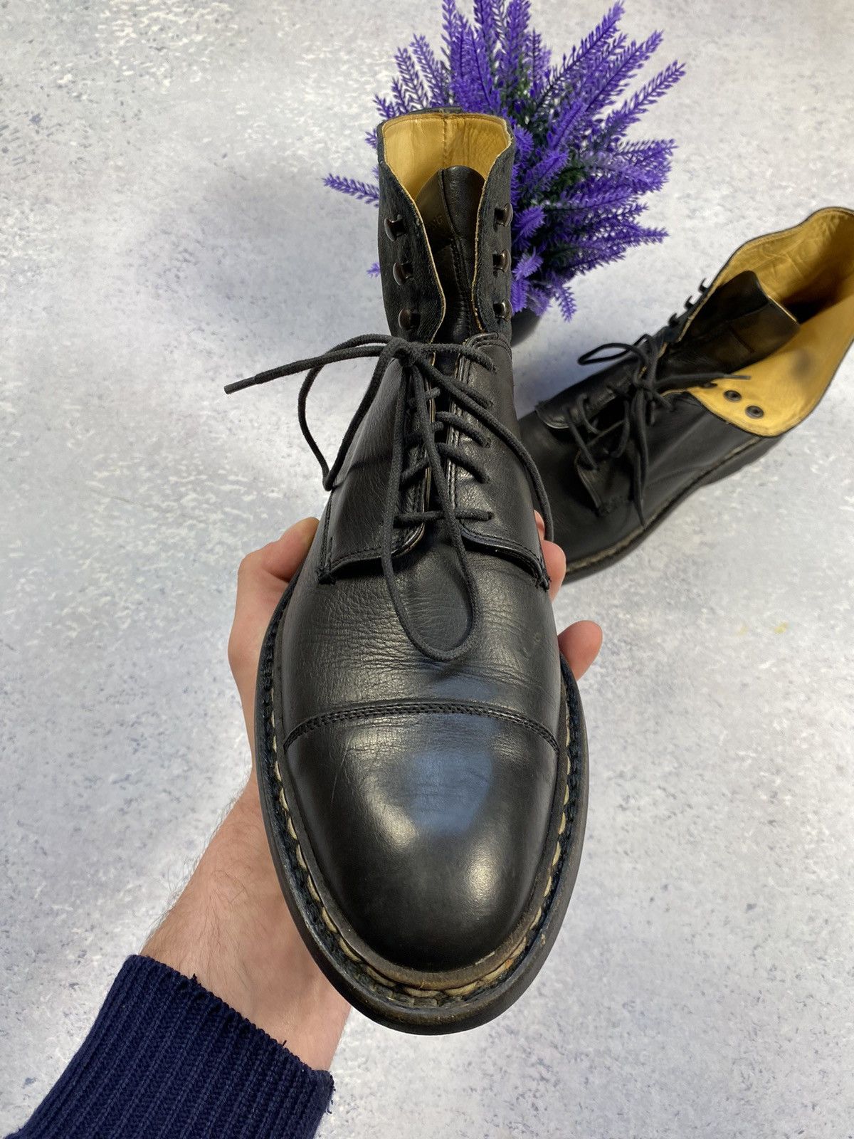 Heschung Leather Black Men’s Boots Made in France
