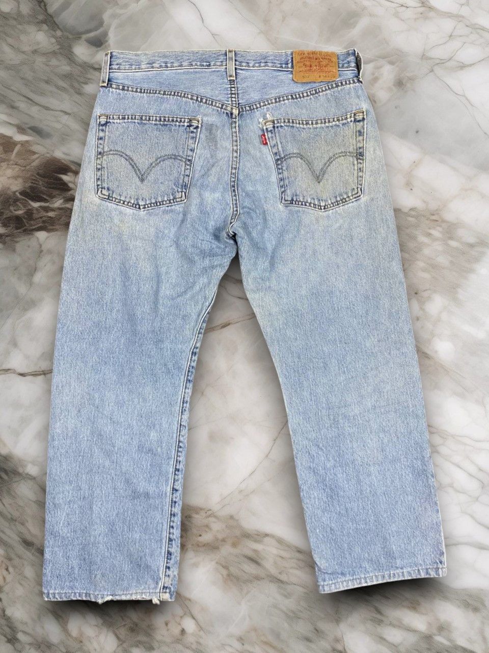 Levi's vintage levis 501 lightwash distressed denim nice design Size US 35 - 2 Thumbnail