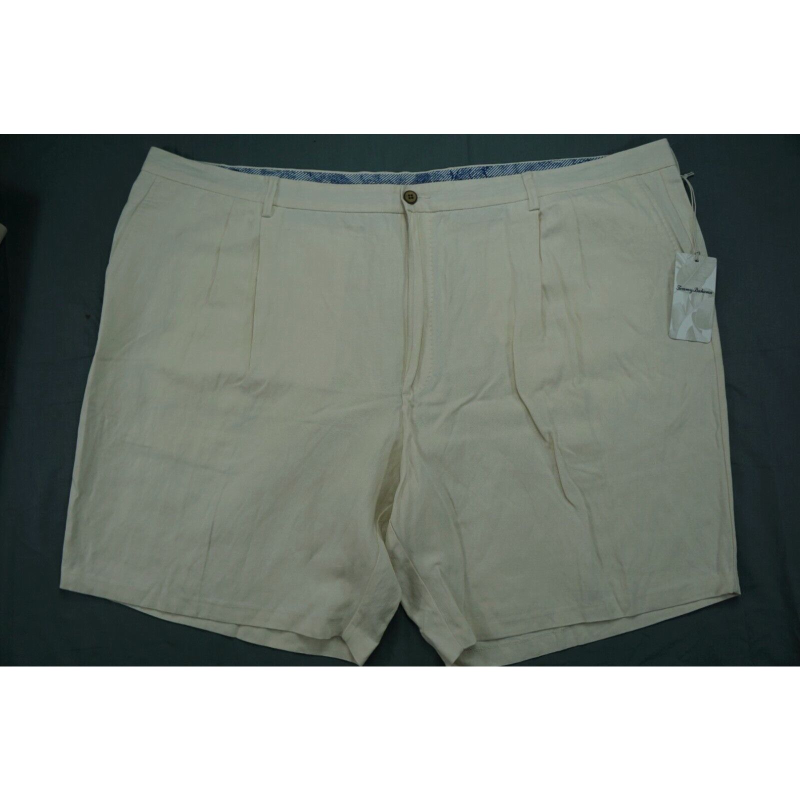 image of Tommy Bahama Monterey Pleated Linen/silk Shorts In Warm Sand. Men's 52, NWT $110 in White (Size 36)