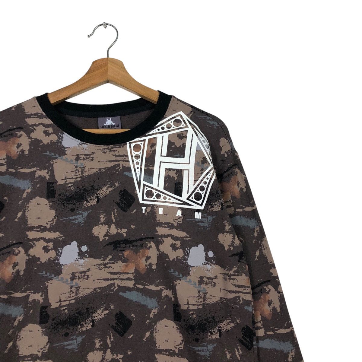 Japanese Brand 📌Streetwear Sweatshirt Keunsagi Camouflage Big Logo Design Size US M / EU 48-50 / 2 - 7 Thumbnail