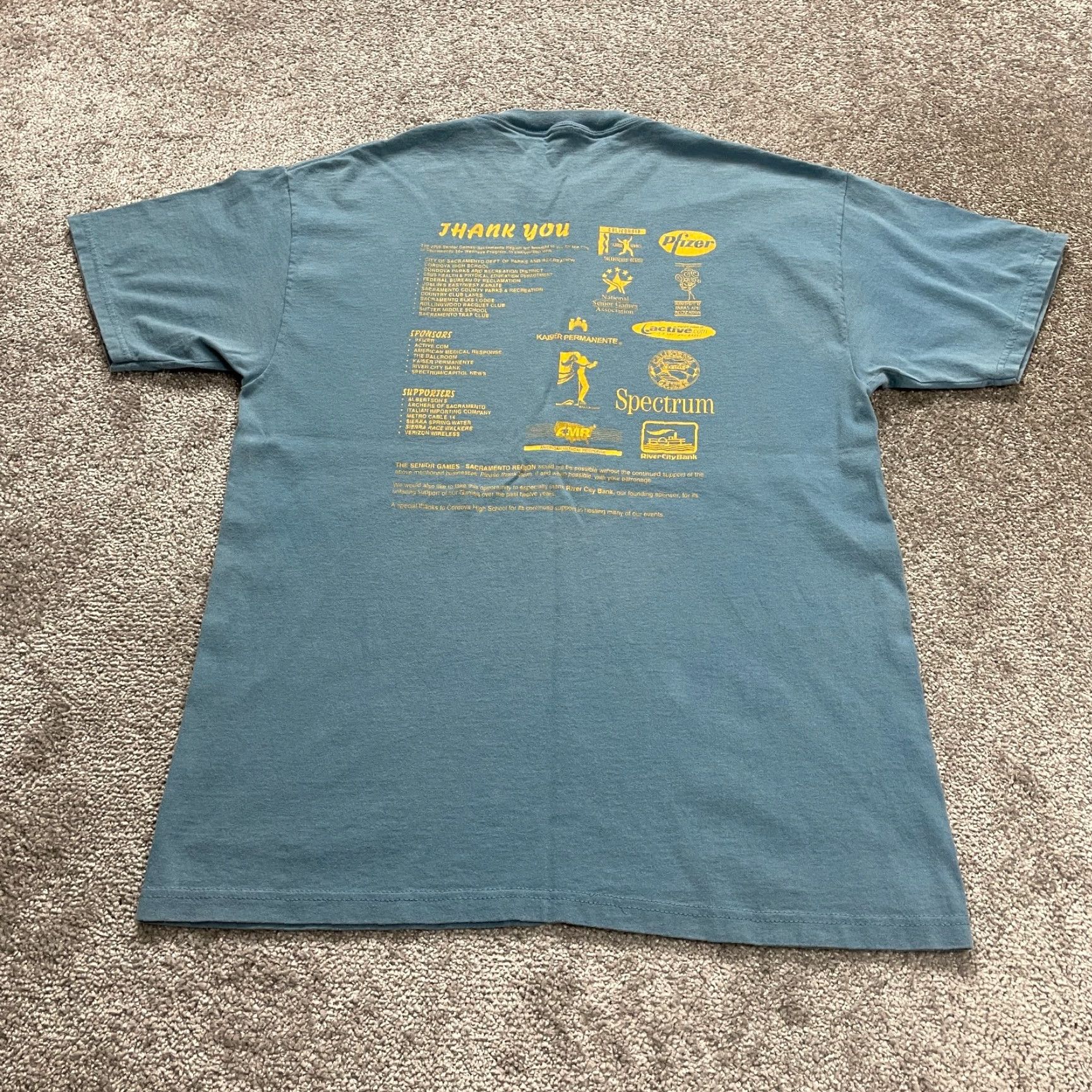 Vintage Unbranded Graphic Shirt Men L Blue Cotton Short Sleeve Crew Neck Logo Casual Mens Size US L / EU 52-54 / 3 - 2 Thumbnail