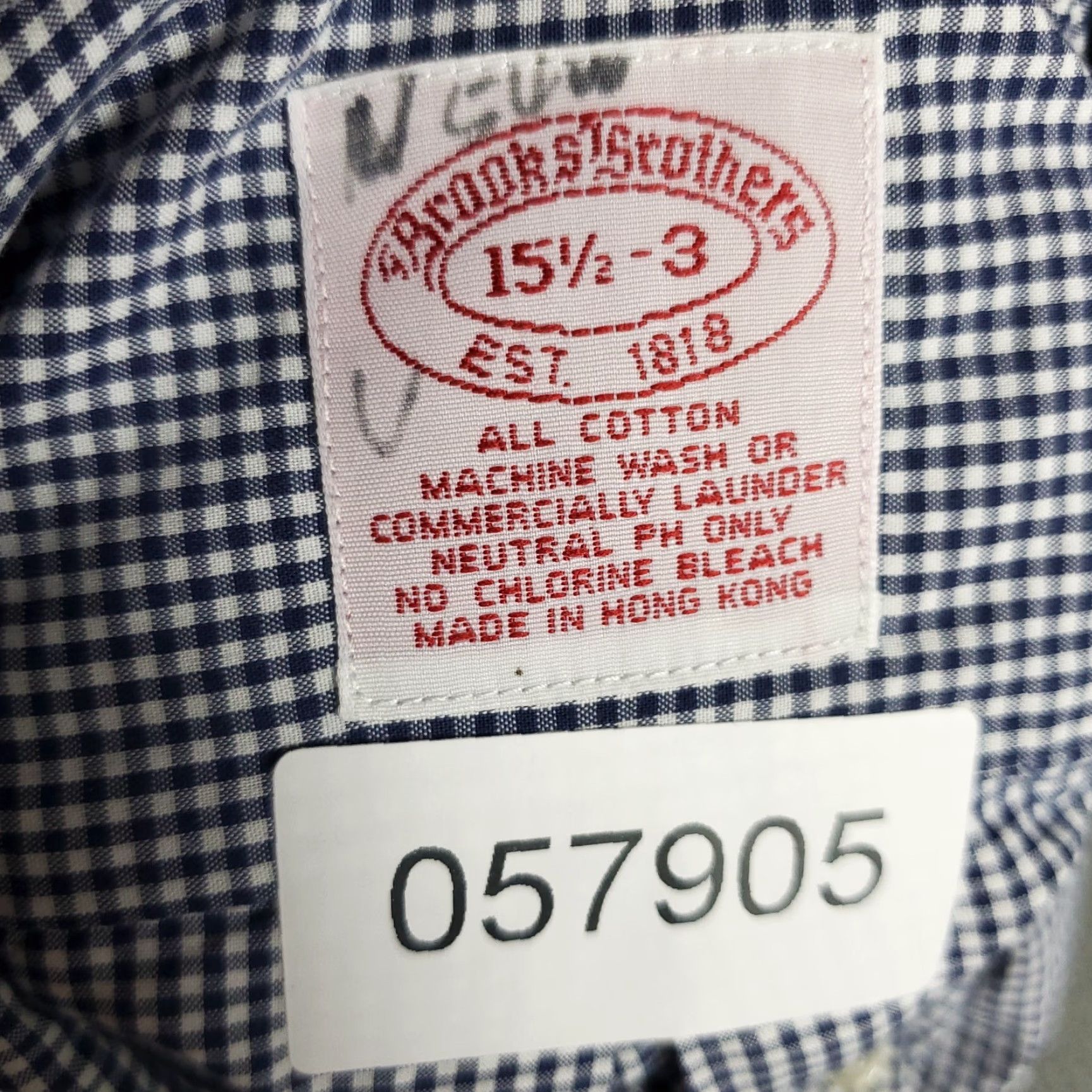 Brooks Brothers VINTAGE Brooks Brothers Dress Shirt Mens 15.5 Blue Check Long Sleeve Casual Business Wedding Men's Size 40R - 7 Thumbnail