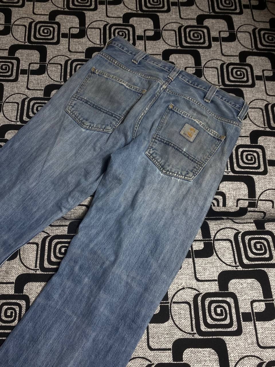 Carhartt × Japanese Brand Crazy Crash Dirty Baggy Faded Jean Japan Avant Garde Style Size US 34 / EU 50 - 8 Thumbnail