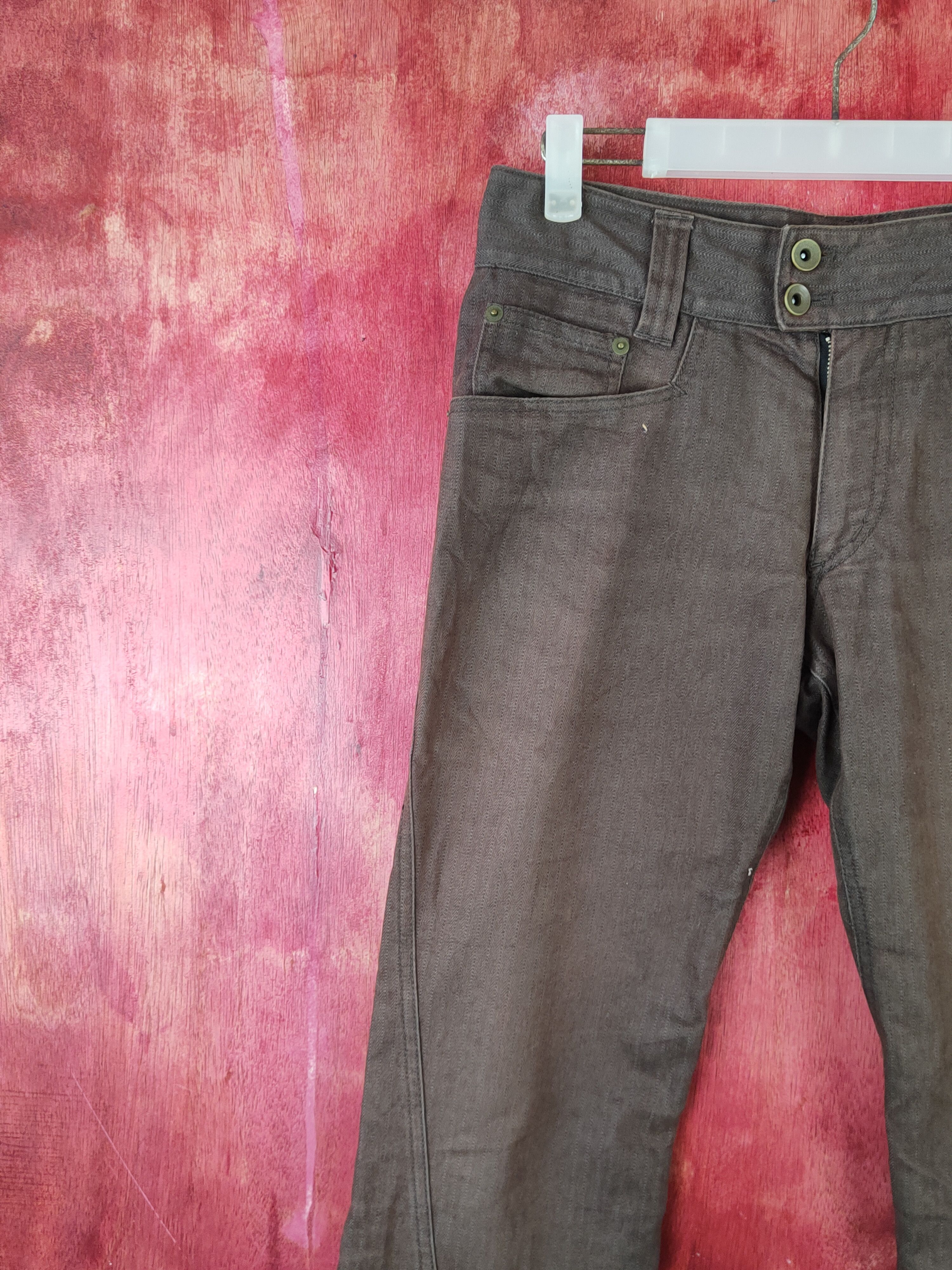 Japanese Brand Michel Klein Homme Dark Brown Multipocket Jeans #S2257 Size 28" / US 6 / IT 42 - 3 Thumbnail