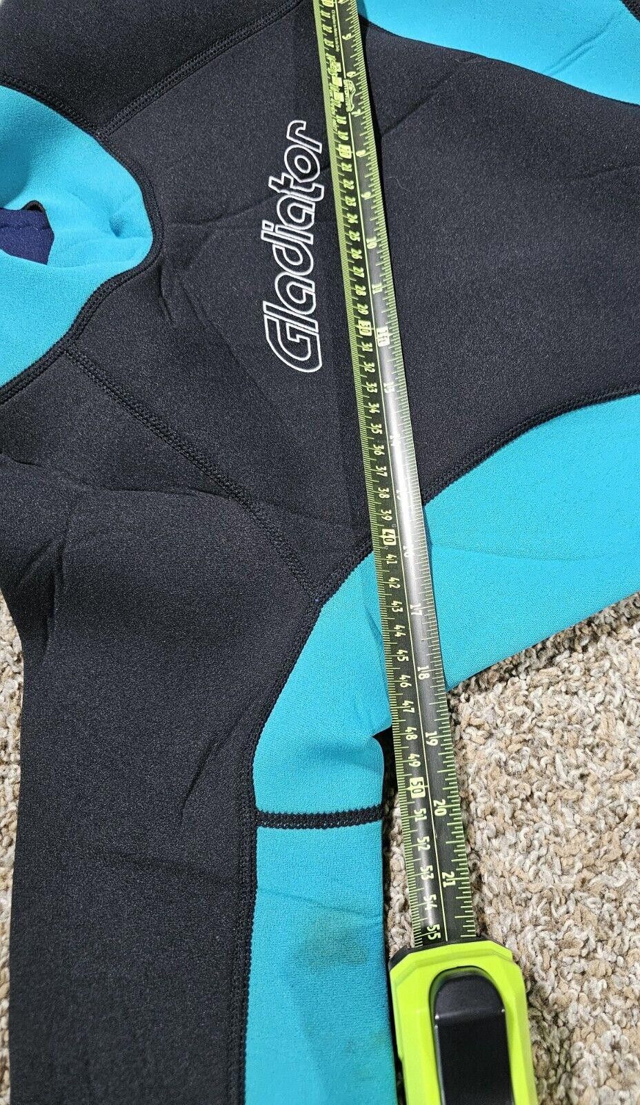 Designer Gladiator Black Blue Full Body Wetsuit Sz 10 Zip USA Made Size ONE SIZE - 4 Thumbnail