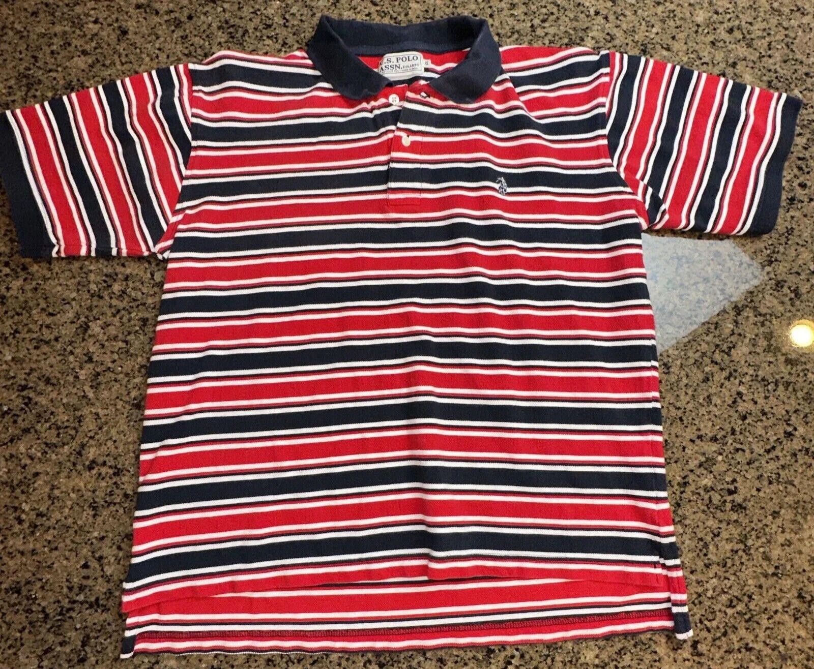 U.S. Polo Assn. U.S. Polo Assn Men's Shirt XL Short Sleeve Red White Blue Size US XL / EU 56 / 4 - 1 Thumbnail