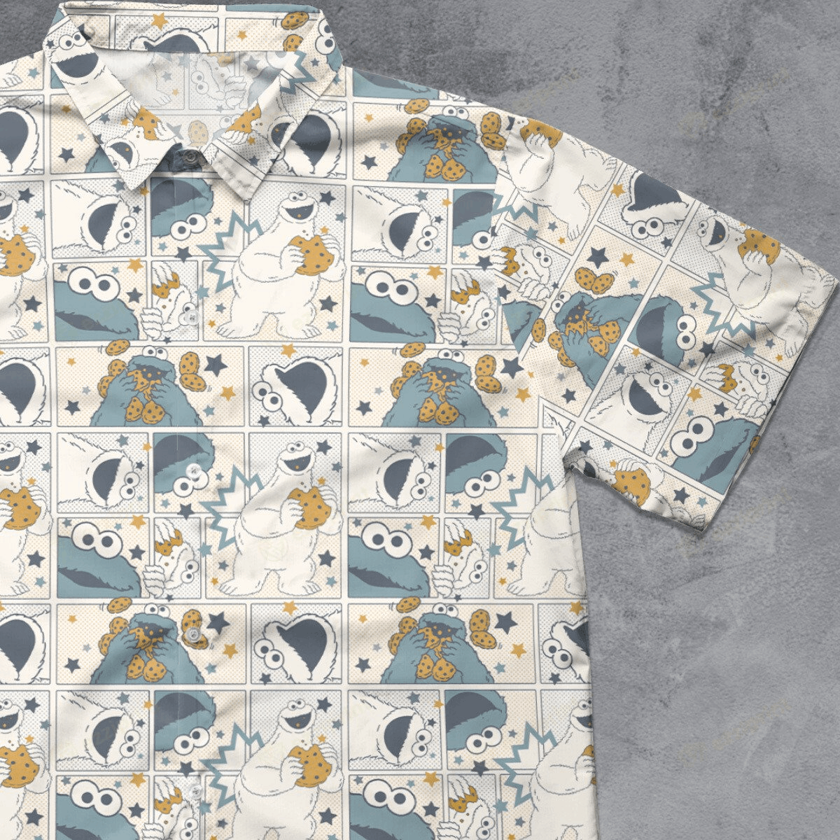 The Unbranded Brand Om Nom Nom Cookie Monster Eating Sesame Street Shirt Size US S / EU 44-46 / 1 - 1 Thumbnail