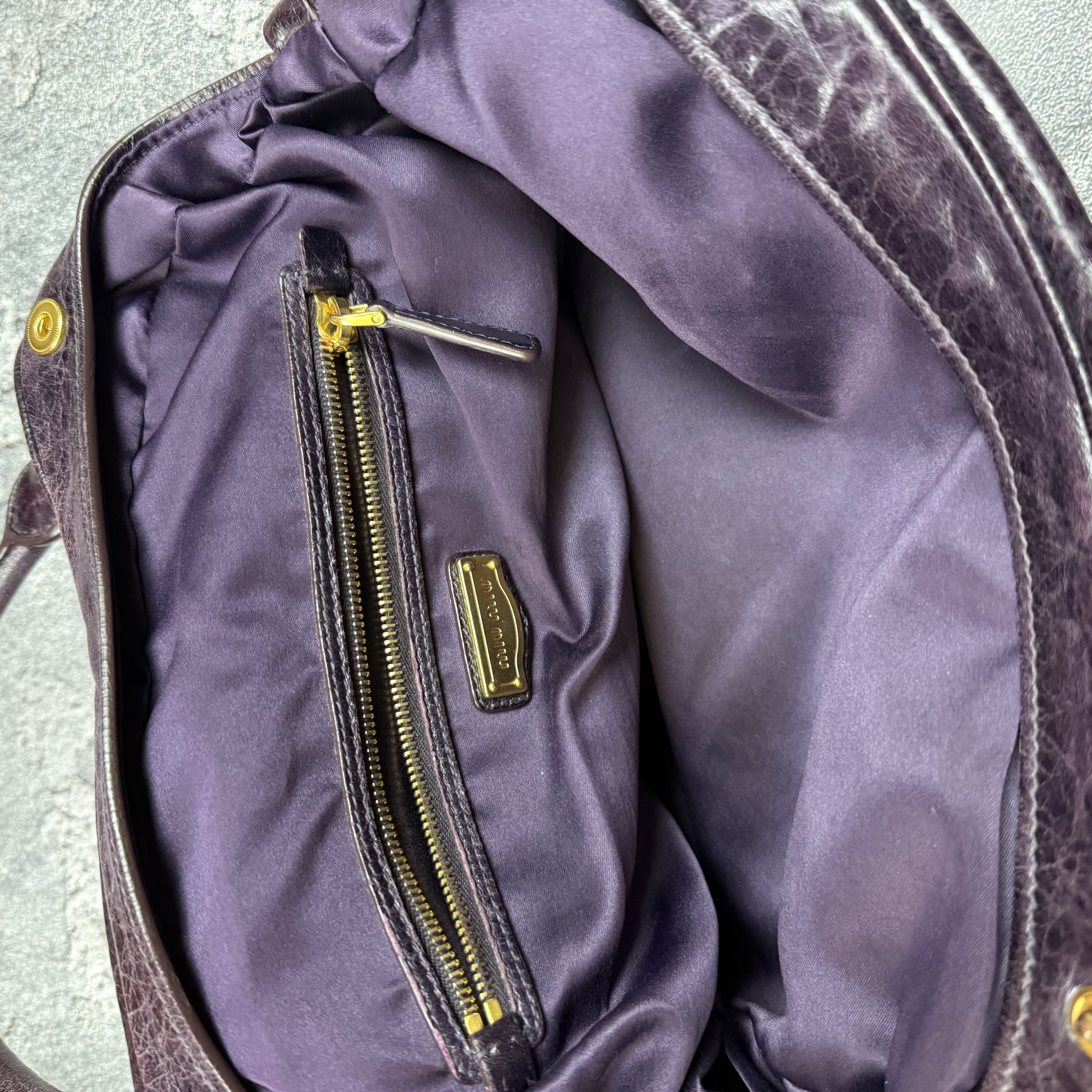 Miu Miu vintage y2k miu miu leather tote bag in violet Size ONE SIZE - 5 Thumbnail