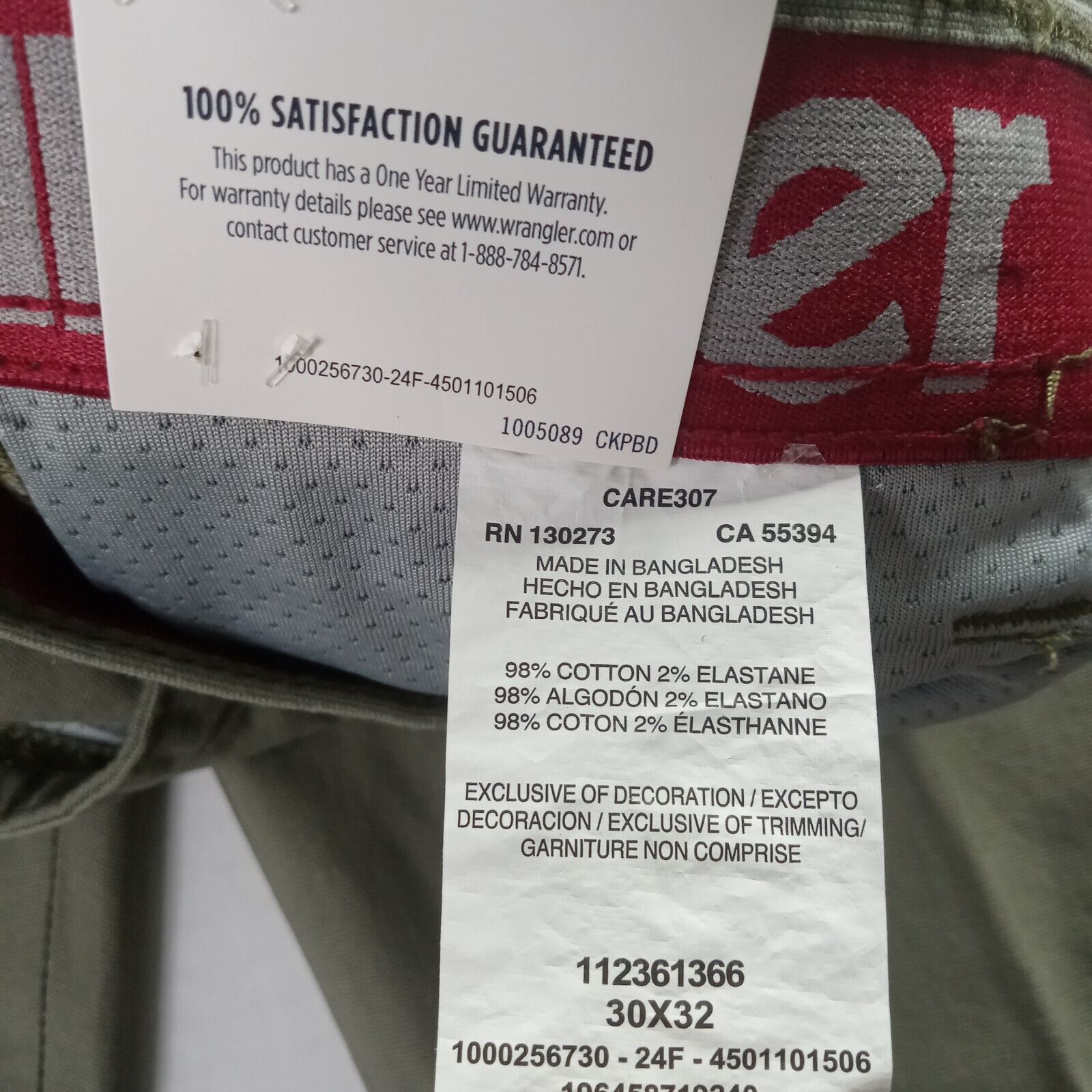 Wrangler Wrangler Outdoor Utility Pants Mens 30x32 Green Straight Fit Size US 30 / EU 46 - 6 Thumbnail