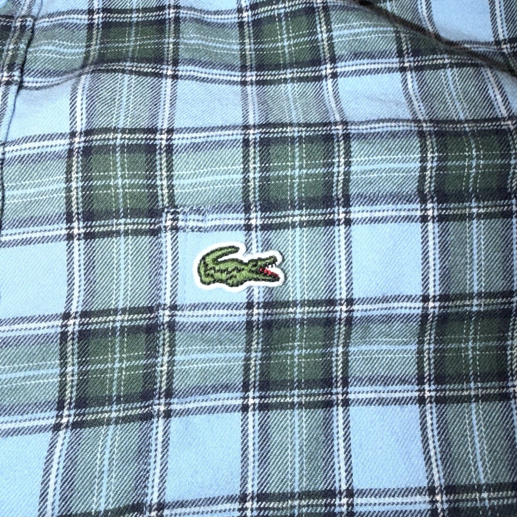 Lacoste Lacoste Shirt Mens Large Blue Green Red Plaid Classic Fit Long Sleeve Button Up Men's Hemmed Pocket Button-Up Classic Preppy Collared Cotton Flannel Size US L / EU 52-54 / 3 - 3 Thumbnail