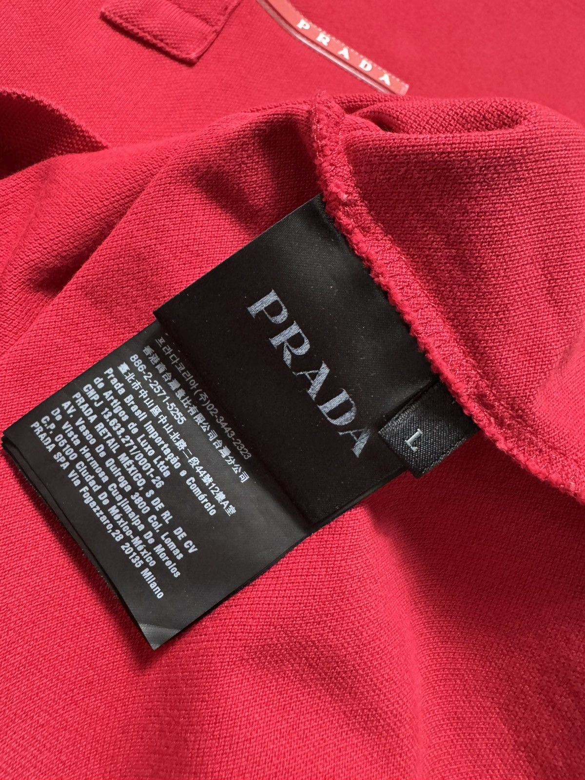 Prada Prada Red Tab Luxury Polo Shirt Size L Size US L / EU 52-54 / 3 - 8 Thumbnail