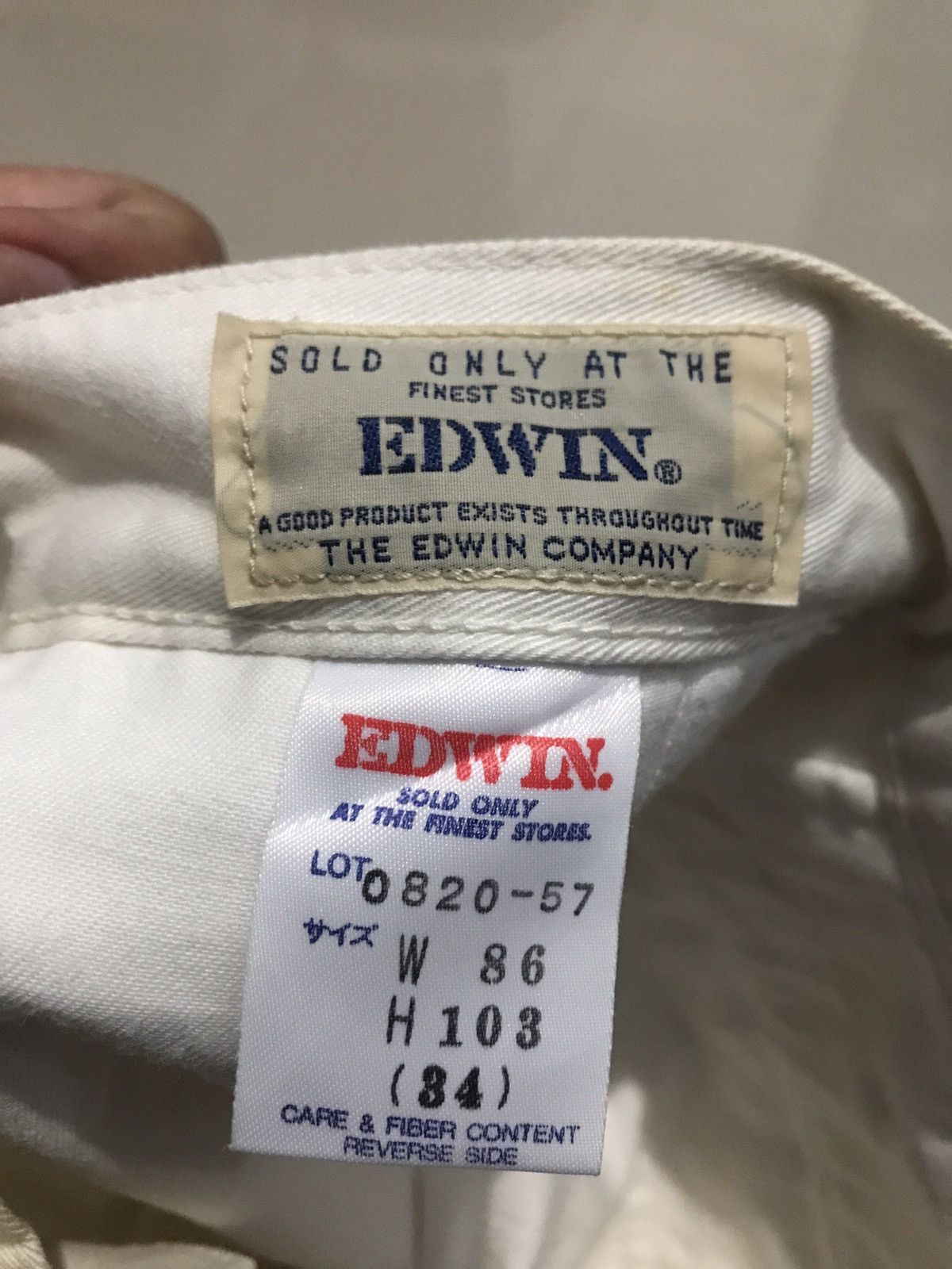 Edwin × Japanese Brand × Vintage Vintage Edwin White chino regular Collector Item Trouser pan Size US 34 / EU 50 - 4 Thumbnail