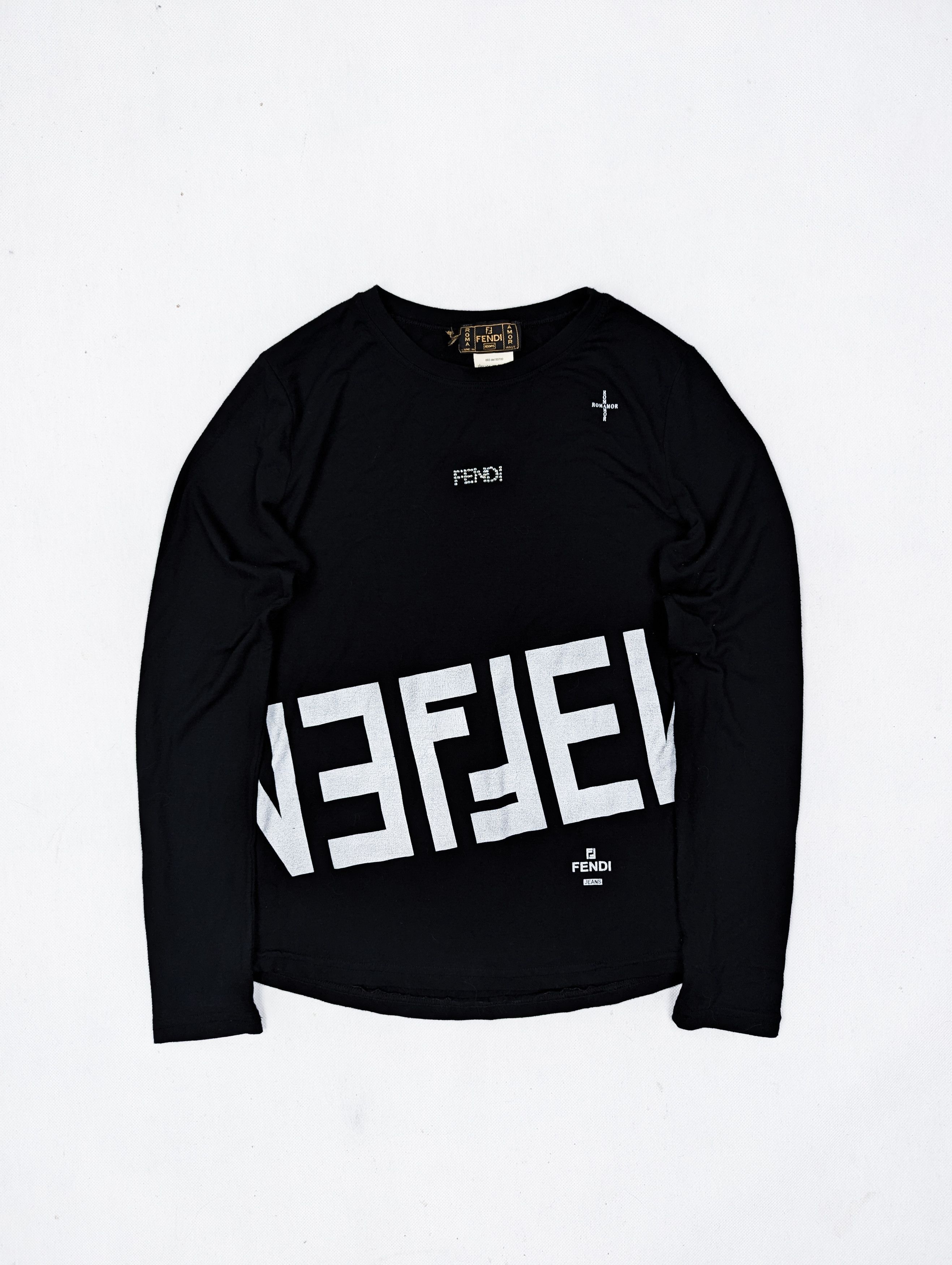 Fendi Fendi black logo longsleeve S Size S / US 4 / IT 40 - 1 Thumbnail