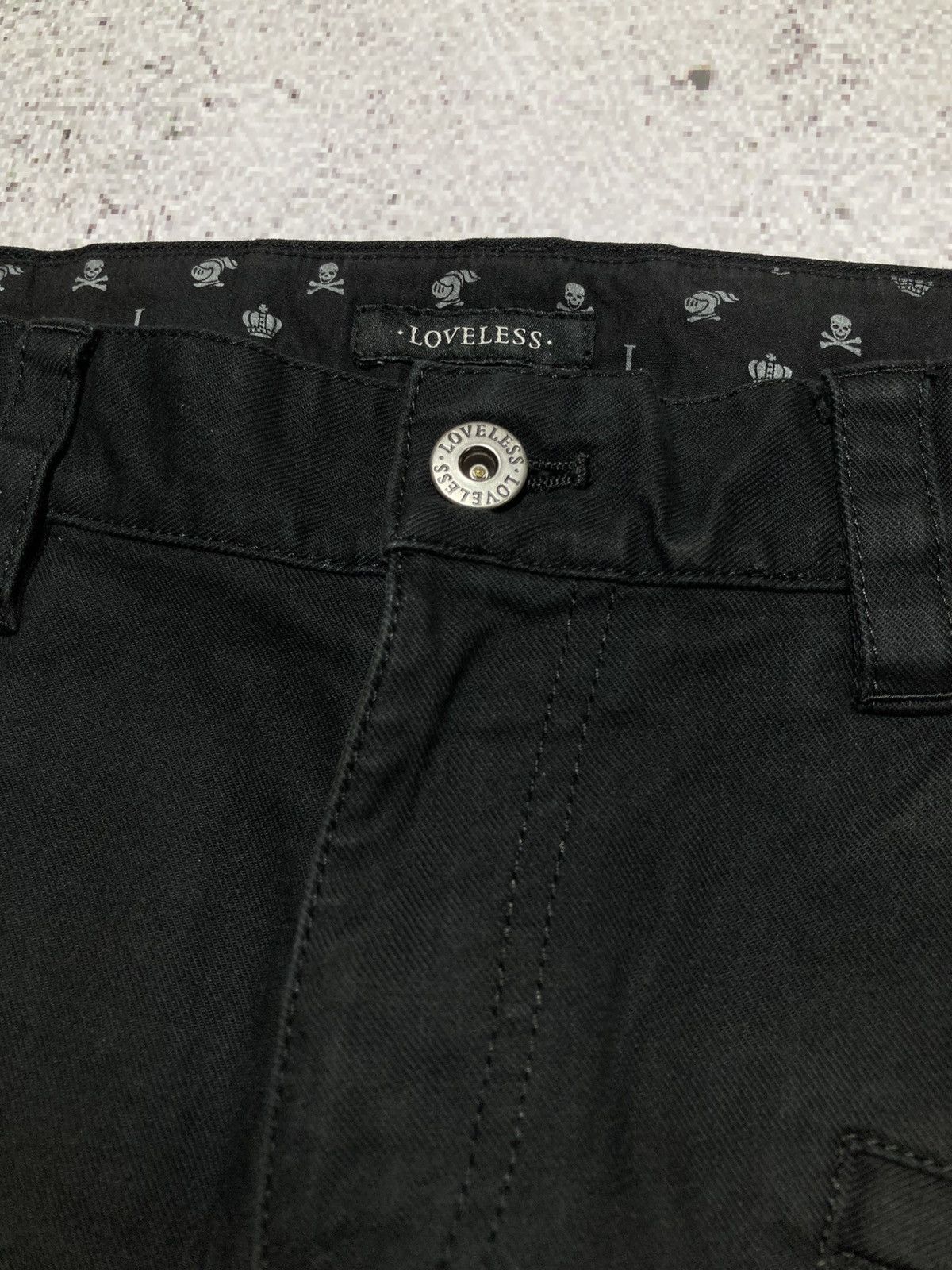 Japanese Brand 2000s Loveless Skull Patch Logo Punk Gothic Vkei Style Pants Size US 32 / EU 48 - 17 Thumbnail