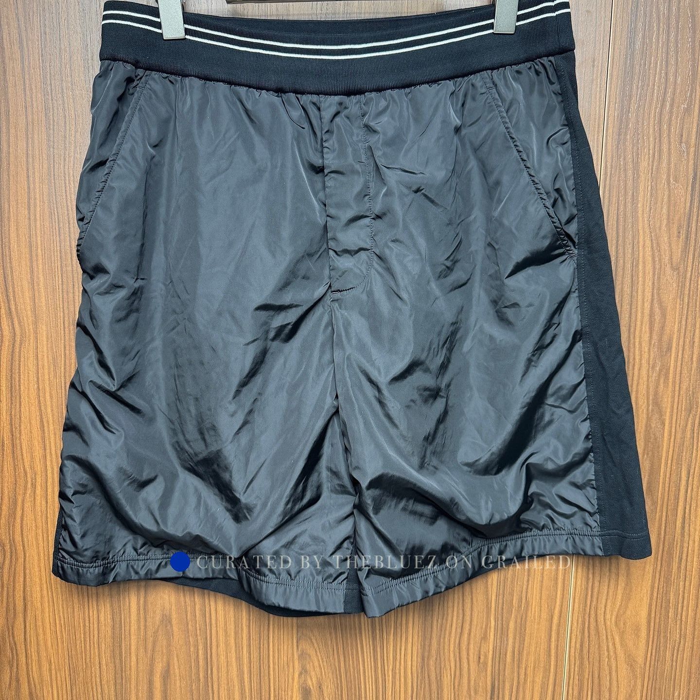 Prada Striped Waistband Black Shorts, Size 32 Size US 32 / EU 48 - 1 Thumbnail