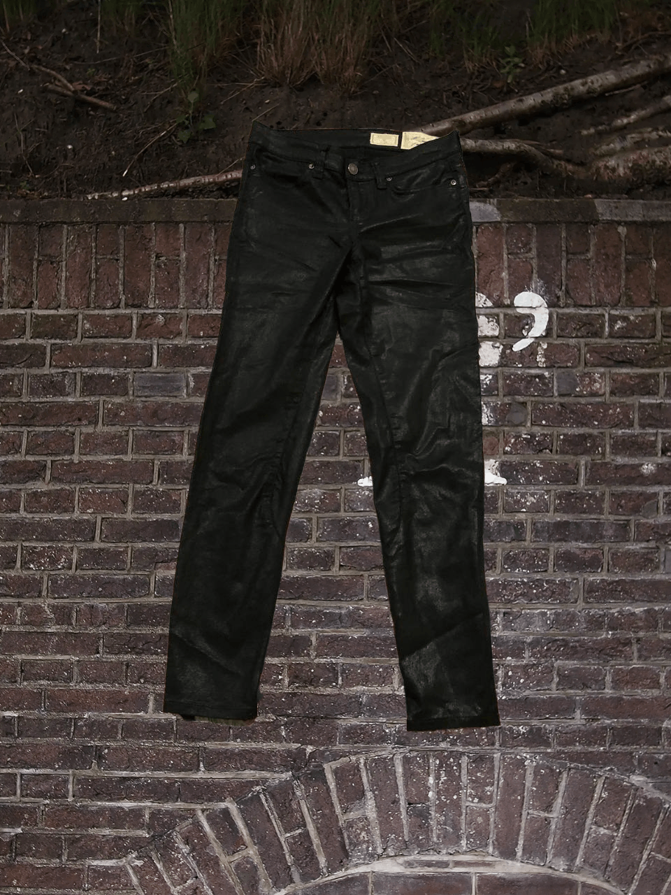 Allsaints vintage jeans pants BRODIE black Allsaints crazy Y2K Size 25" / US 0 / IT 36 - 1 Thumbnail