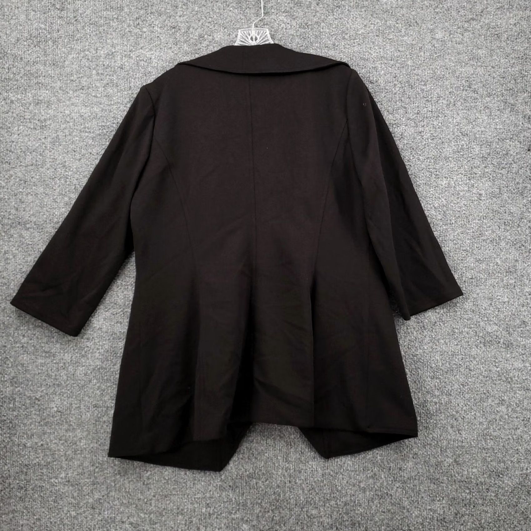 Calvin Klein Calvin Klein Blazer Womens 8 Black Ruffle Jacket Open Front Stretch Formal Size M / US 6-8 / IT 42-44 - 6 Thumbnail
