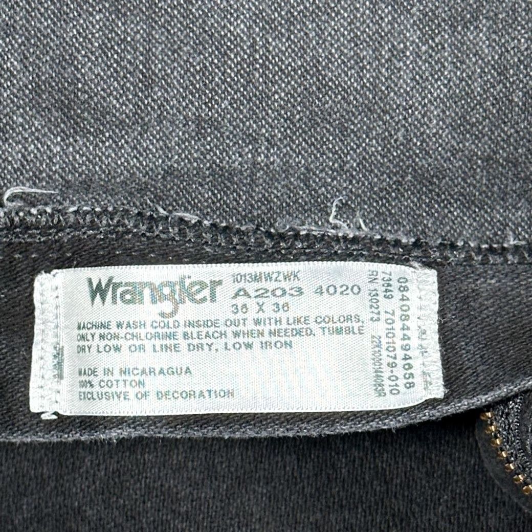 Wrangler Wrangler Jeans Mens 36x35 Black Straight Leg Workwear Cowboy Cut Cotton Denim Size US 36 / EU 52 - 7 Thumbnail