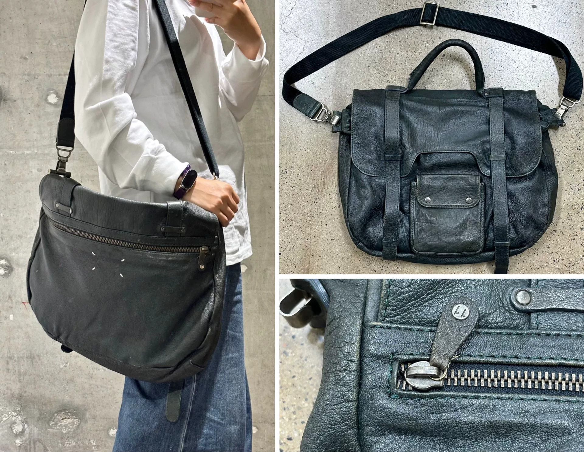Maison Margiela Maison Margiela Mail Bag in Black Leather Size ONE SIZE - 1 Thumbnail
