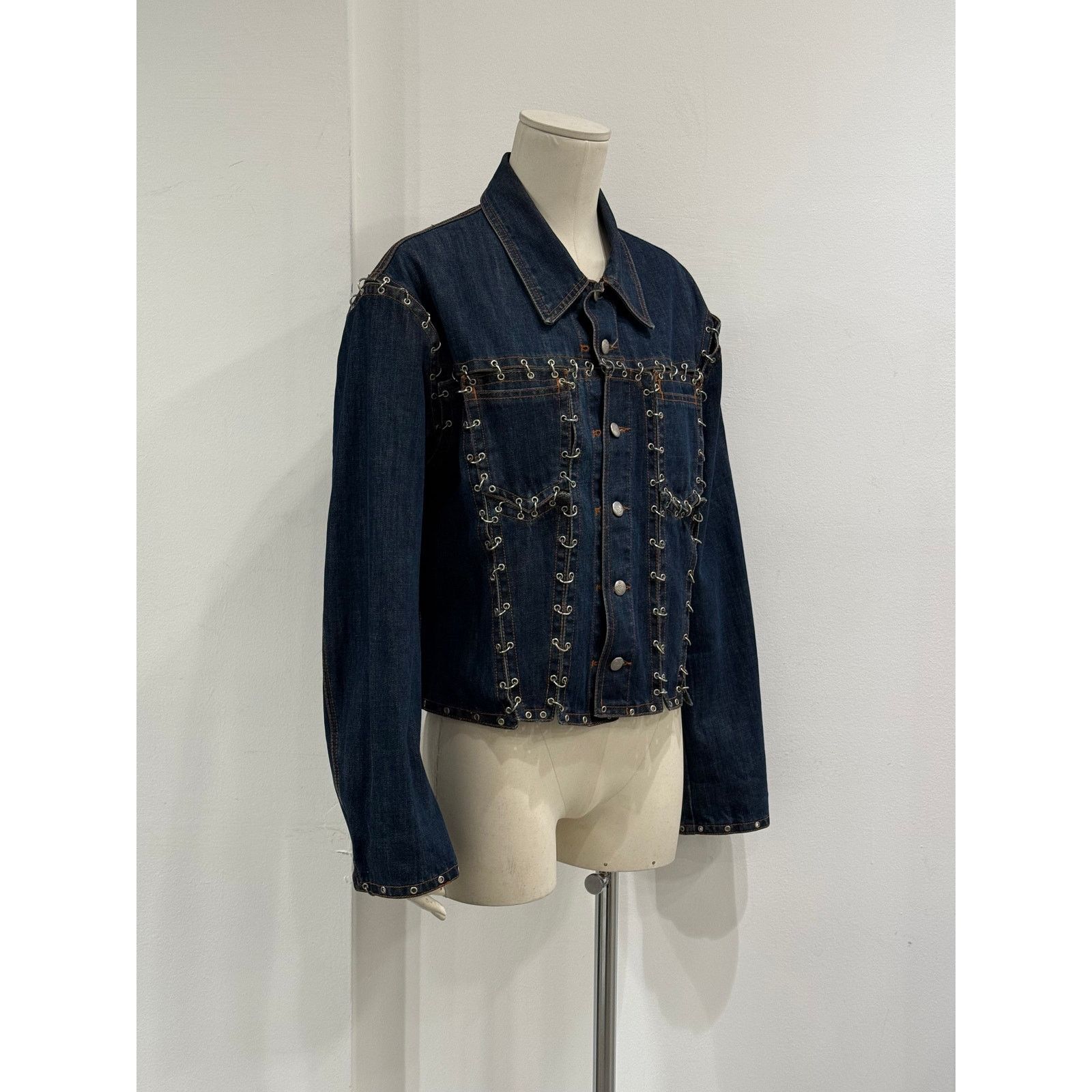 Jean Paul Gaultier 2000s Jean Paul Gaultier pierced patchwork denim jacket Size US L / EU 52-54 / 3 - 4 Thumbnail