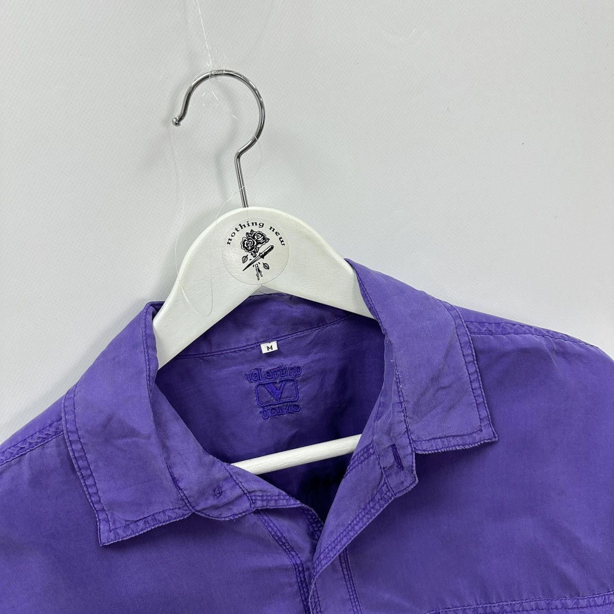Valentino Vintage 80s Valentino Uomo Silk purple shirt og y2k Italy Size US M / EU 48-50 / 2 - 6 Thumbnail
