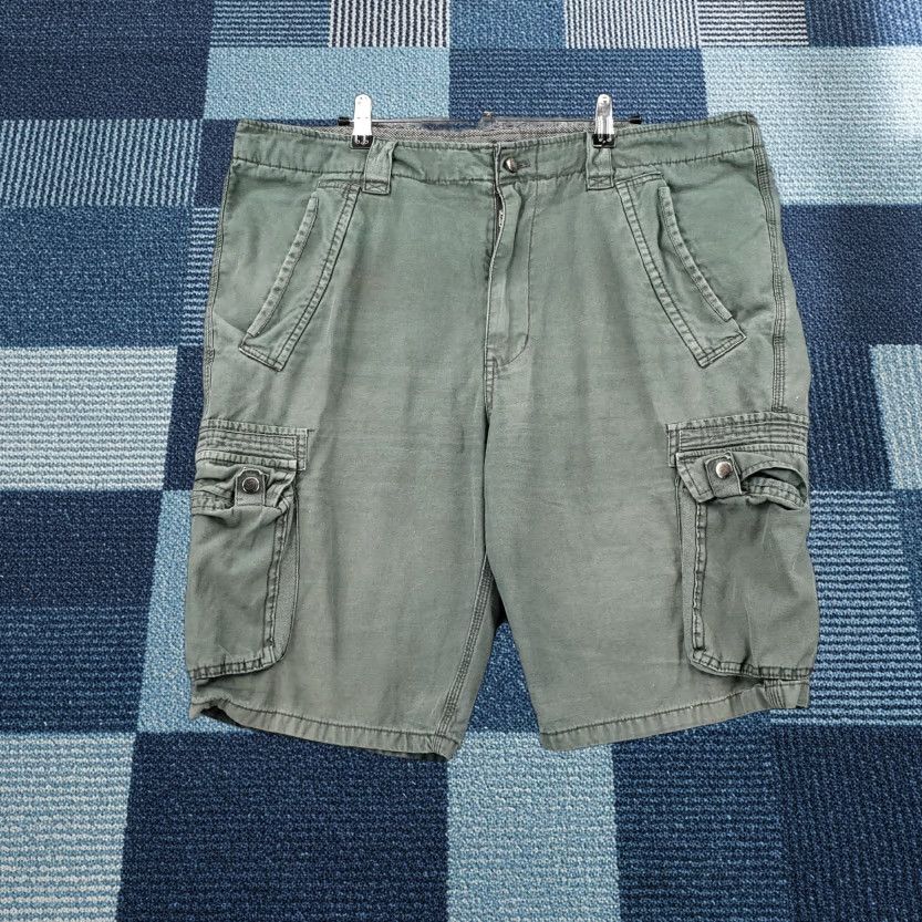 Vintage Rogue State Mens Cargo Shorts 38 Green Cotton Canvas Flat Front Pockets Outdoor Casual Utility Military Inspired Size US 38 / EU 54 - 1 Thumbnail