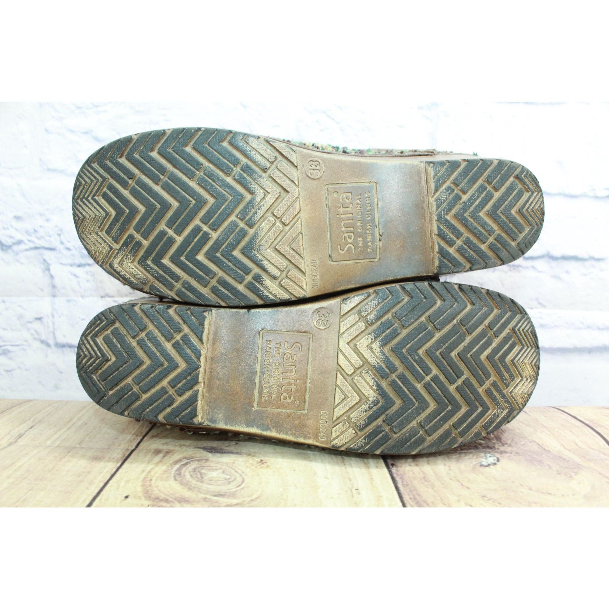 Other Sanita Women’s Green Brown Earth Colored Textile Fabric Clog Size US 8 / IT 38 - 7 Thumbnail