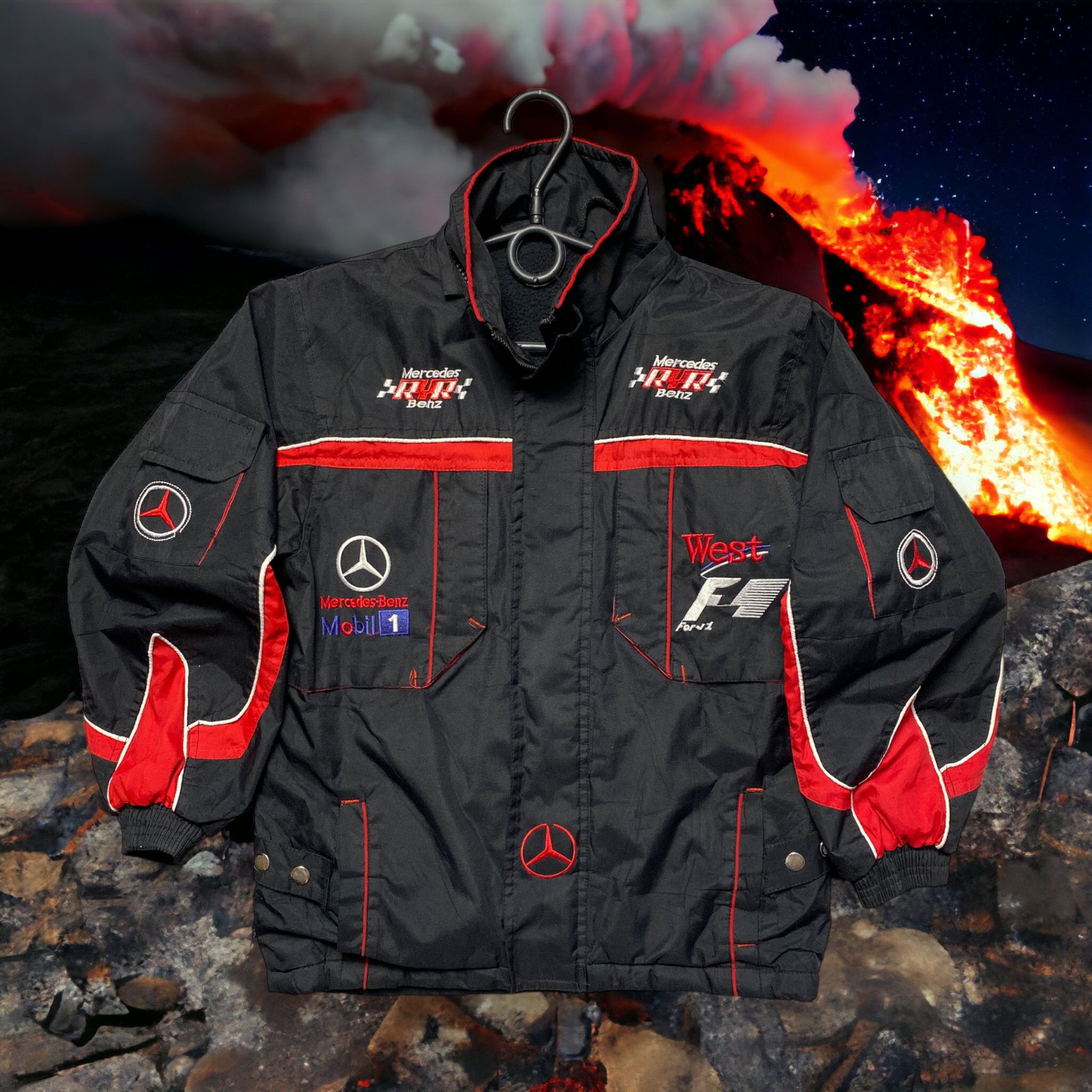 Mercedes Benz Race jackets multilogo F1 Mercedes Mobil1 embroidered ...