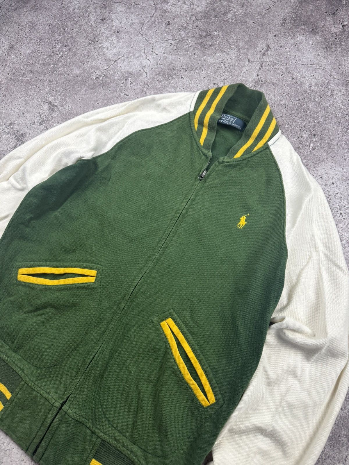 Polo Ralph Lauren Vintage Polo Ralph Lauren knitted bomber Y2K jacket faded Size US S / EU 44-46 / 1 - 2 Thumbnail