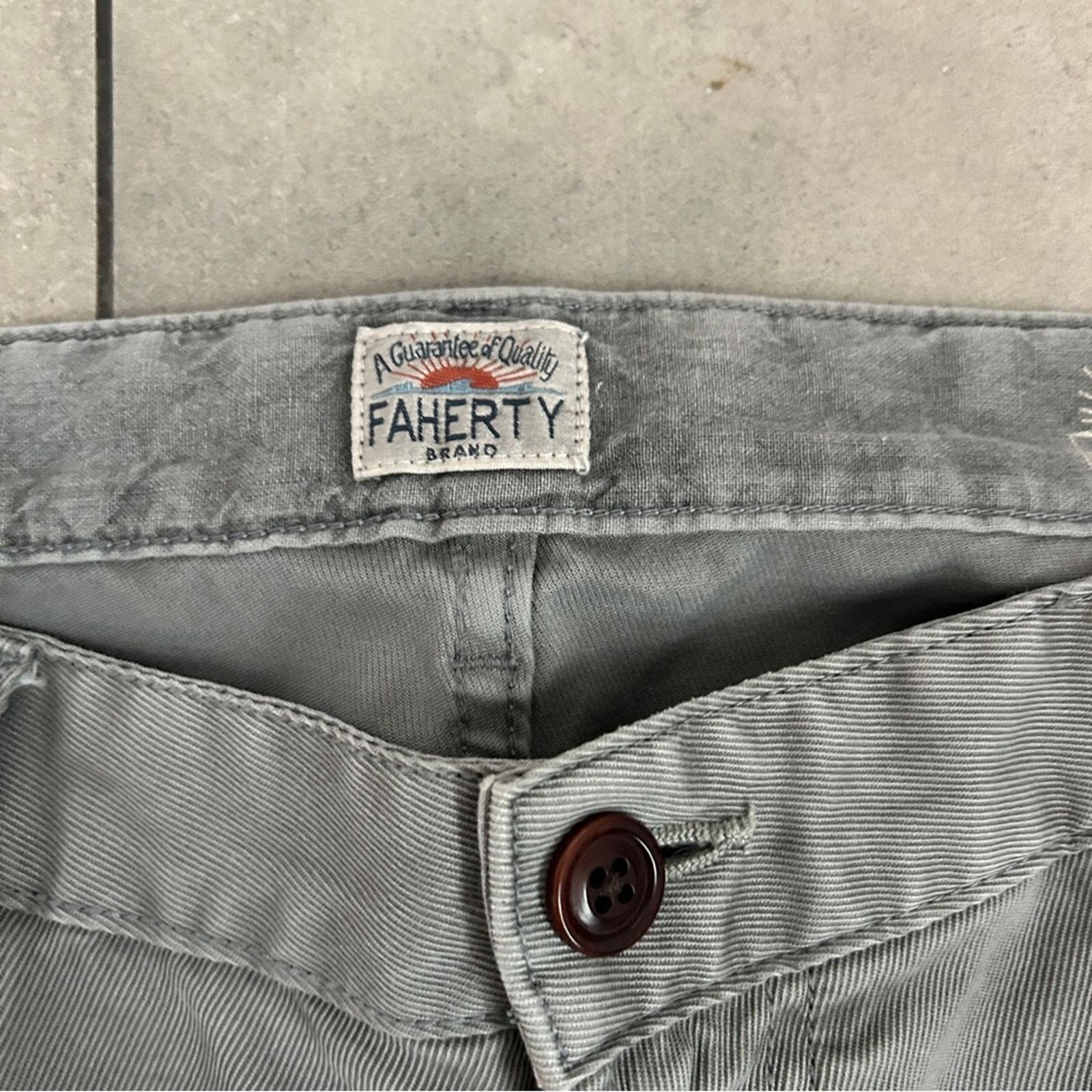Faherty Faherty gray soft wash denim pants jeans size 35 waist. Size US 35 - 5 Thumbnail