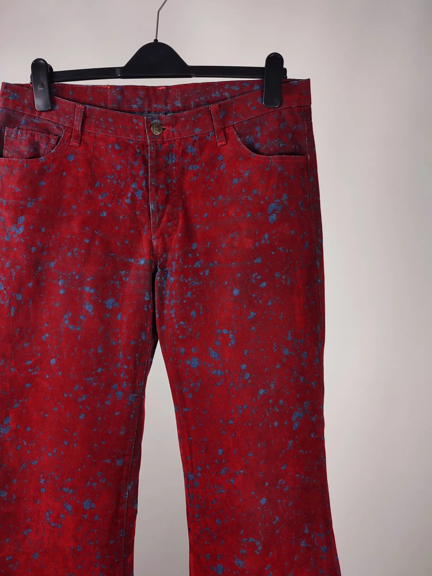 If Six Was Nine ATO The Kick Of Fashion Velour Flared Vampire Jeans Size US 33 - 7 Thumbnail