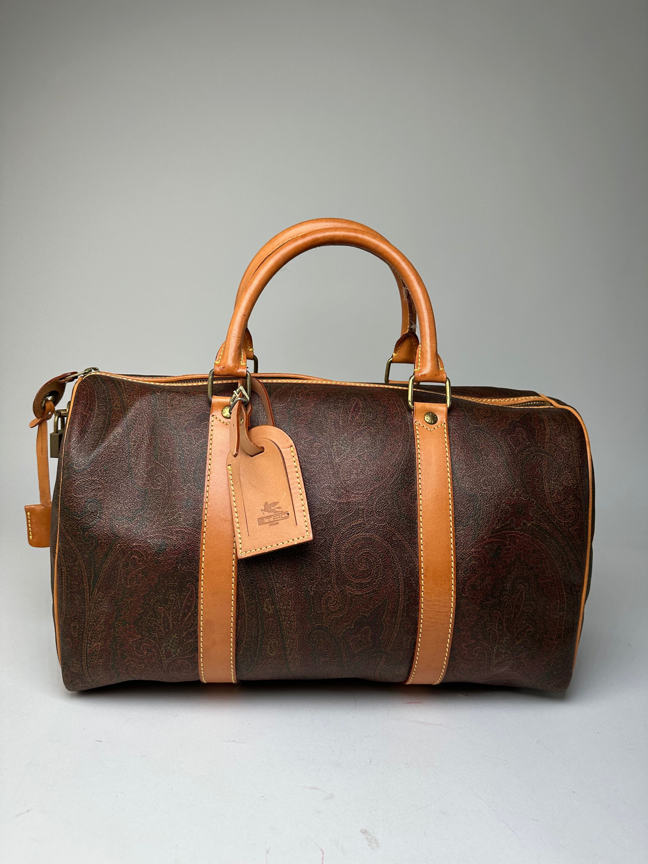Etro Vintage Paisley Coated Canvas Leather Keepall Boston Travel Size ONE SIZE - 1 Thumbnail