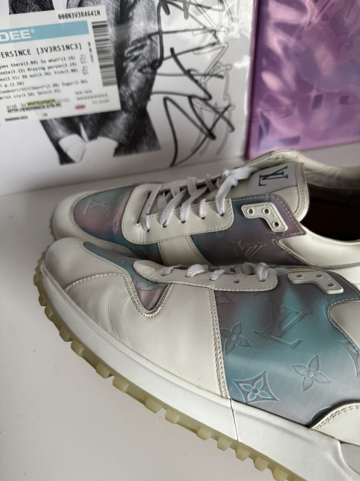 Louis Vuitton Louis Vuitton Run Away Sneakers Iridescent Monogram Luxury Size US 8 / EU 41 - 3 Thumbnail