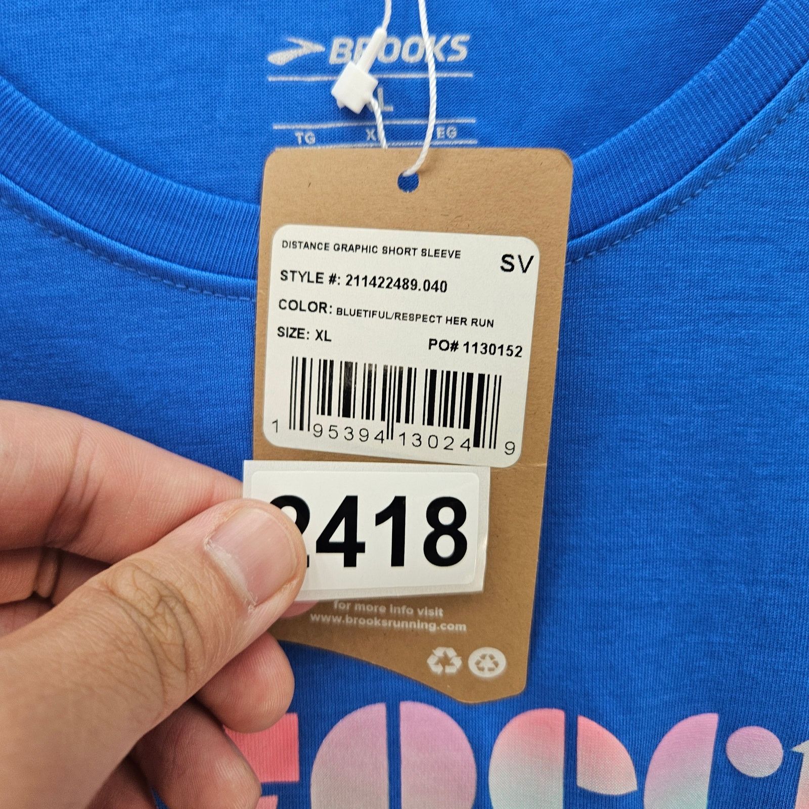 Brooks BROOKS WOMEN'S XL DISTANCE GRAPHIC SHORT SLEEVE BLUE TEE Size XL / US 12-14 / IT 48-50 - 5 Thumbnail