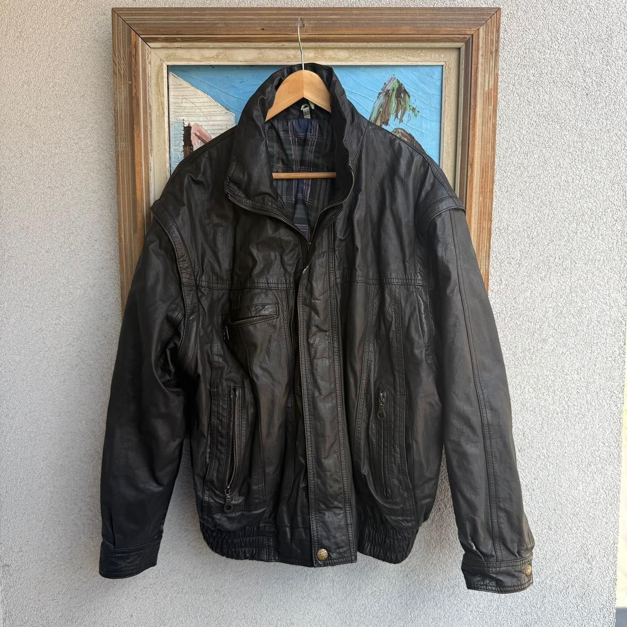 Leather Vintage Real Leather Jacket Biker Black Rare Luxury Ramones Size US L / EU 52-54 / 3 - 1 Thumbnail
