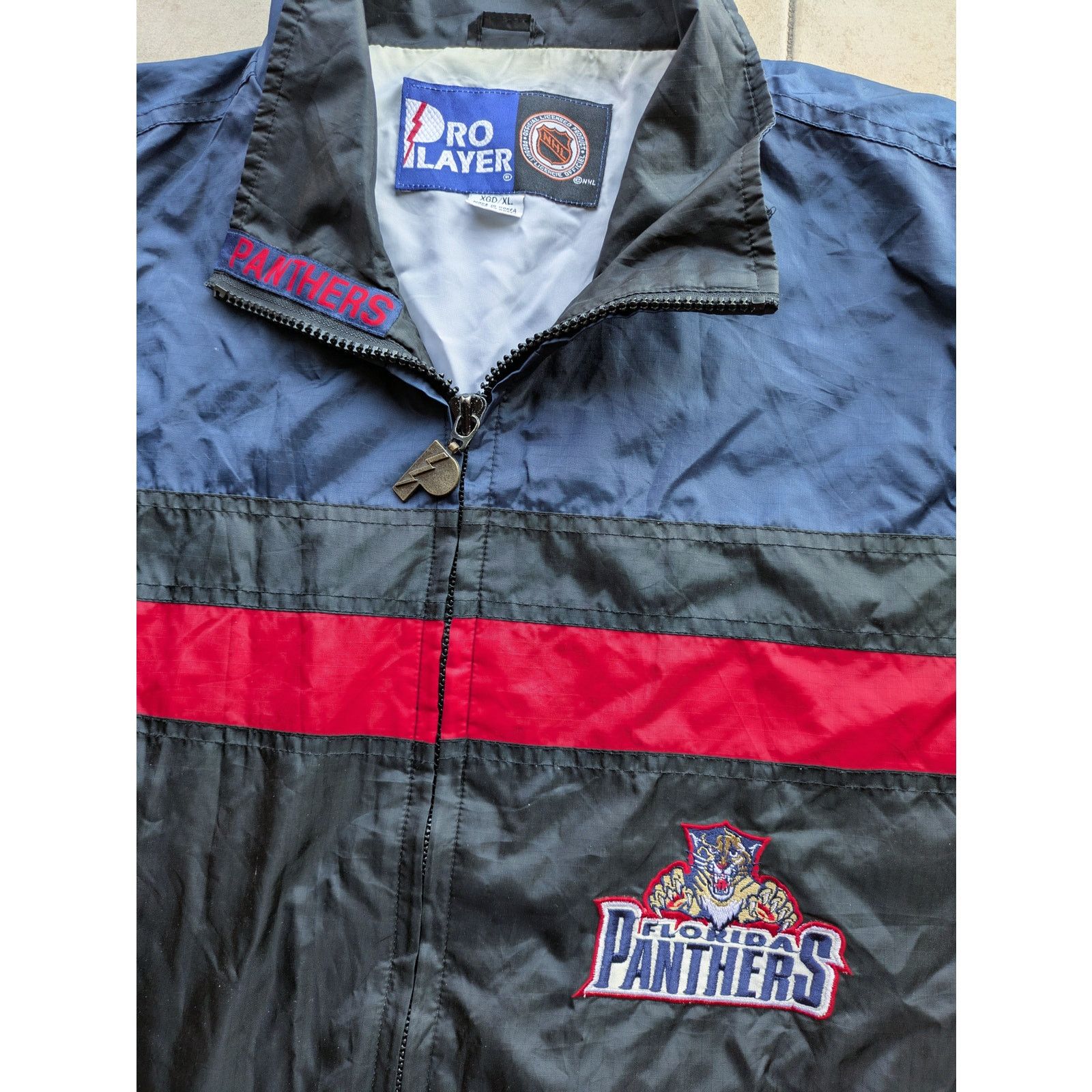 NHL × Starter Florida Panthers 90s PRO PLAYER windbreaker blk red NHL vtg Size US XL / EU 56 / 4 - 1 Thumbnail