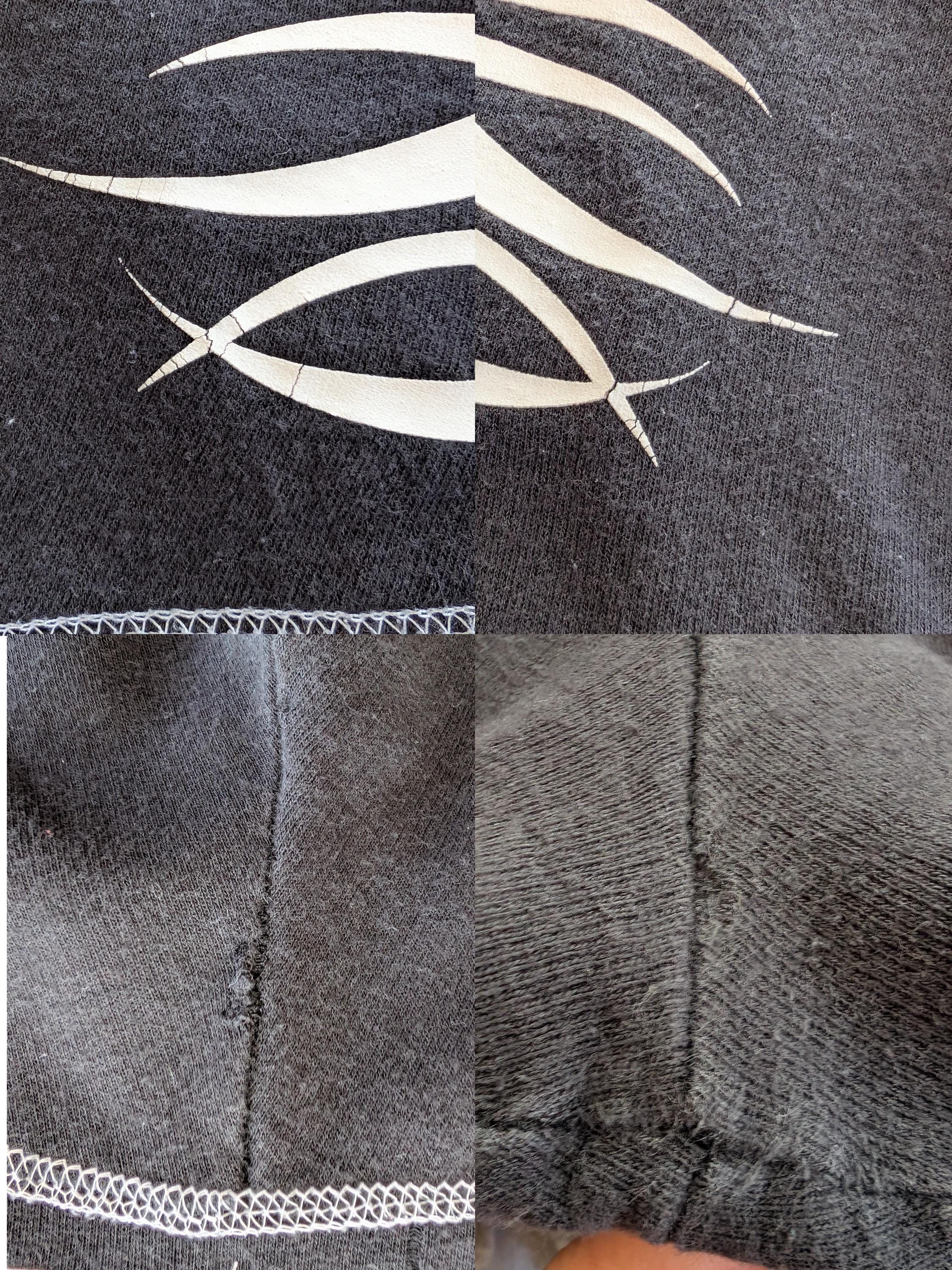 Vintage 90s/Y2K Black Low Rise Flared Yoga Pants Yin Yang Tribal Size 34" / US 12 / IT 48 - 7 Thumbnail