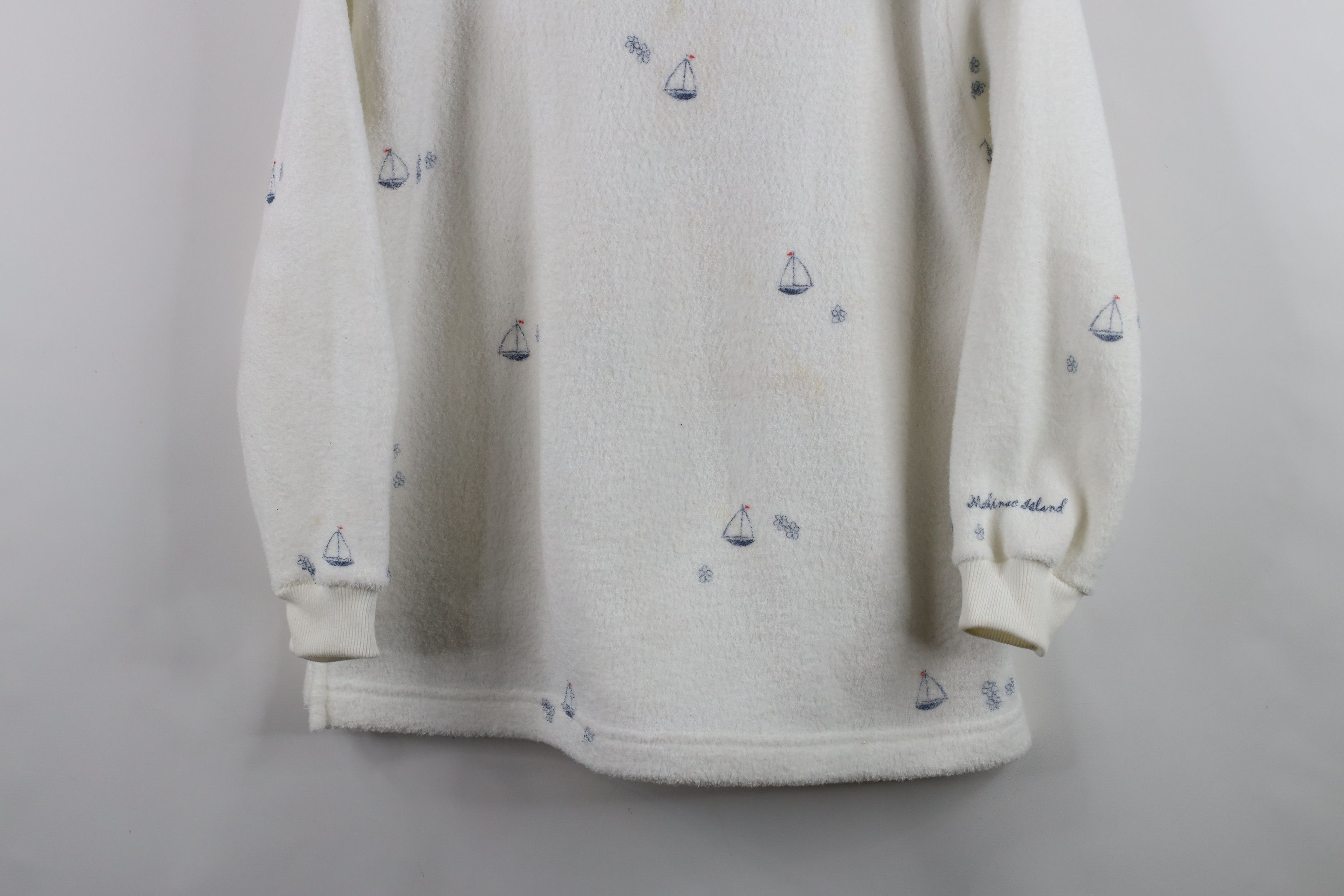 Vintage Vintage 90s Streetwear All Over Print Fleece Sweatshirt USA Size M / US 6-8 / IT 42-44 - 3 Thumbnail