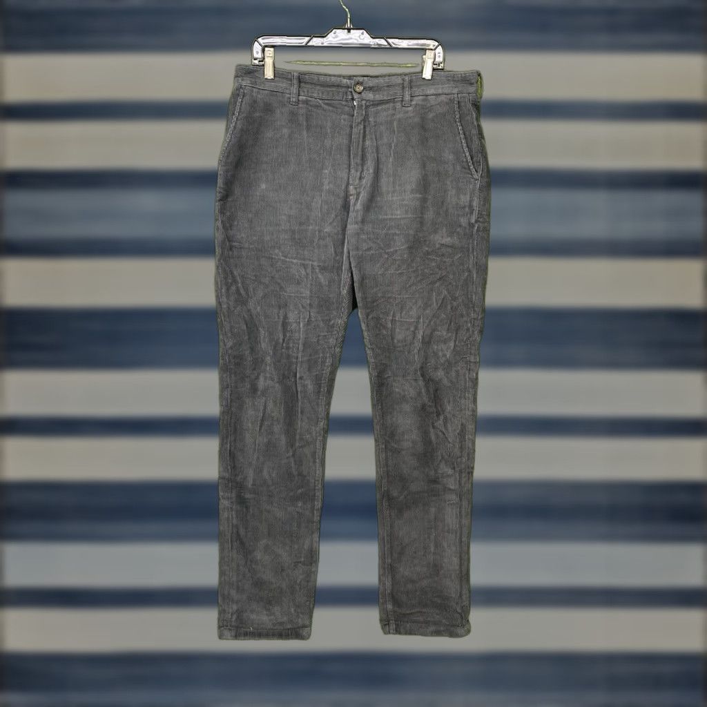 Faherty Faherty Pants Mens 33 33x32 Corduroy Slim Straight Blue Grey Slacks Casual Y2K Shirt Size US 33 - 1 Thumbnail