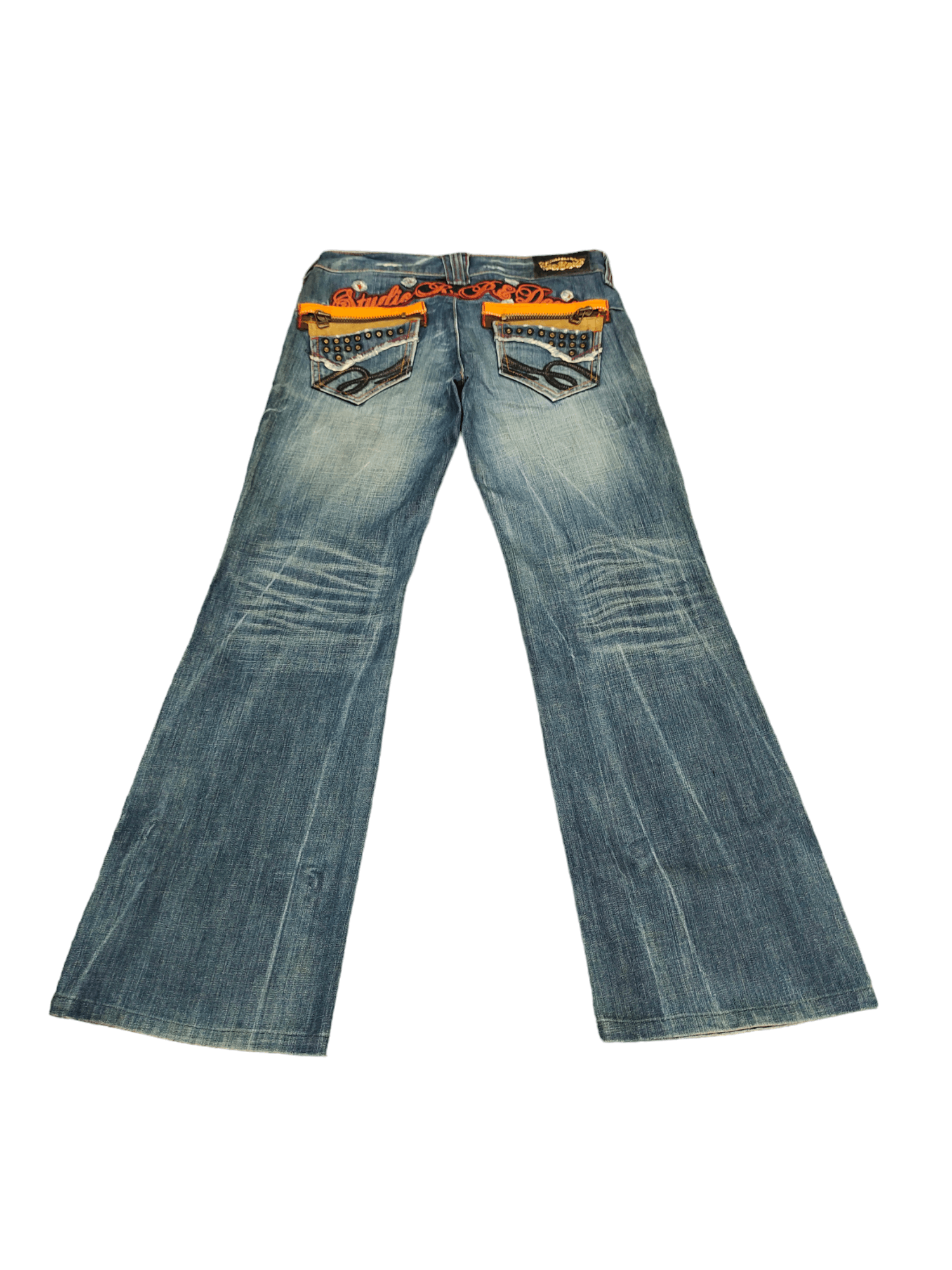 Le Grande Bleu (L.G.B.) Flare Jeans Studio RP Spell Out Clawmark Boot Cut Y2k Goa Size US 28 / EU 44 - 3 Thumbnail