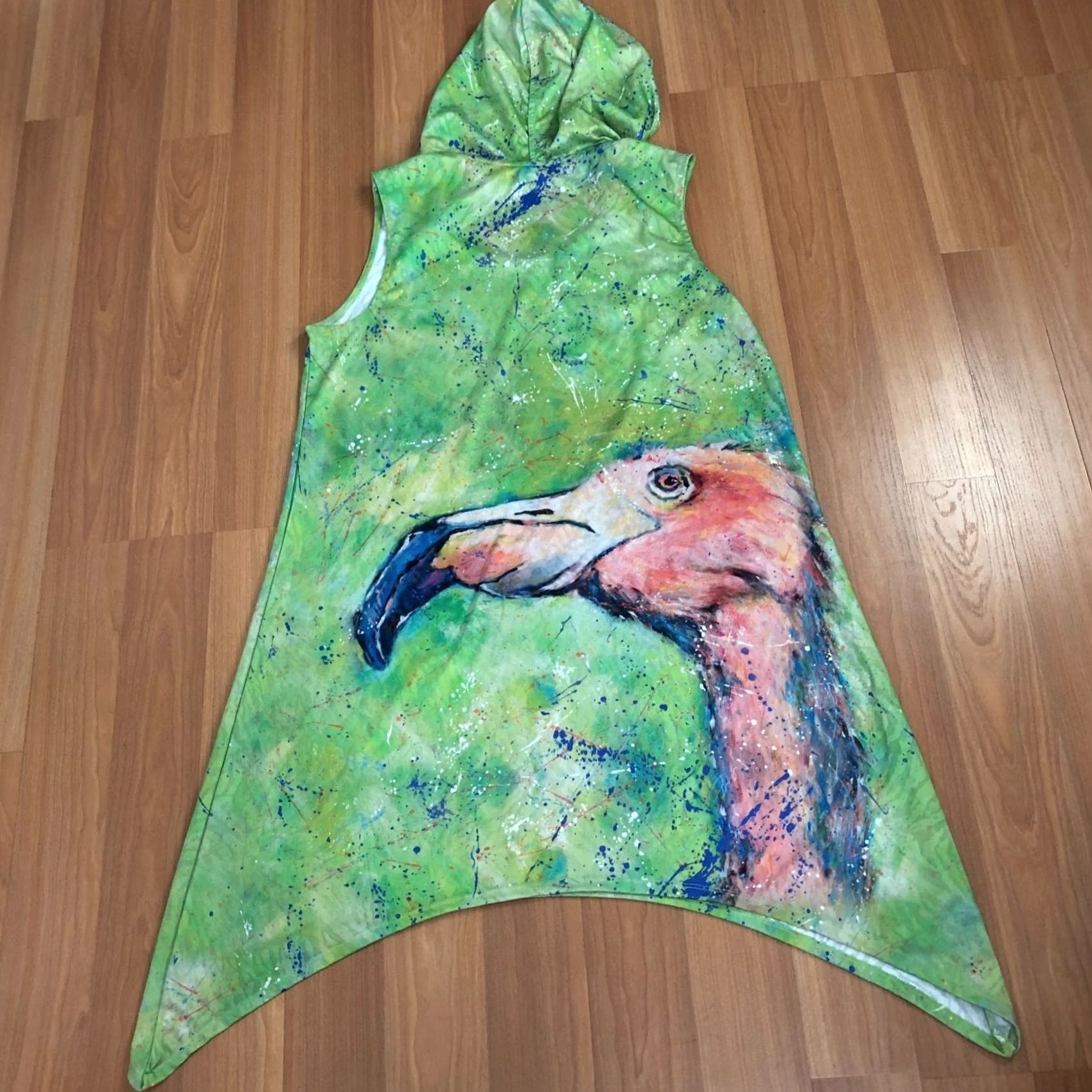 Vintage Leoma Lovegrove XL Hooded Tank Top Cover Up Womens Pullover Top Green Size XL / US 12-14 / IT 48-50 - 4 Thumbnail
