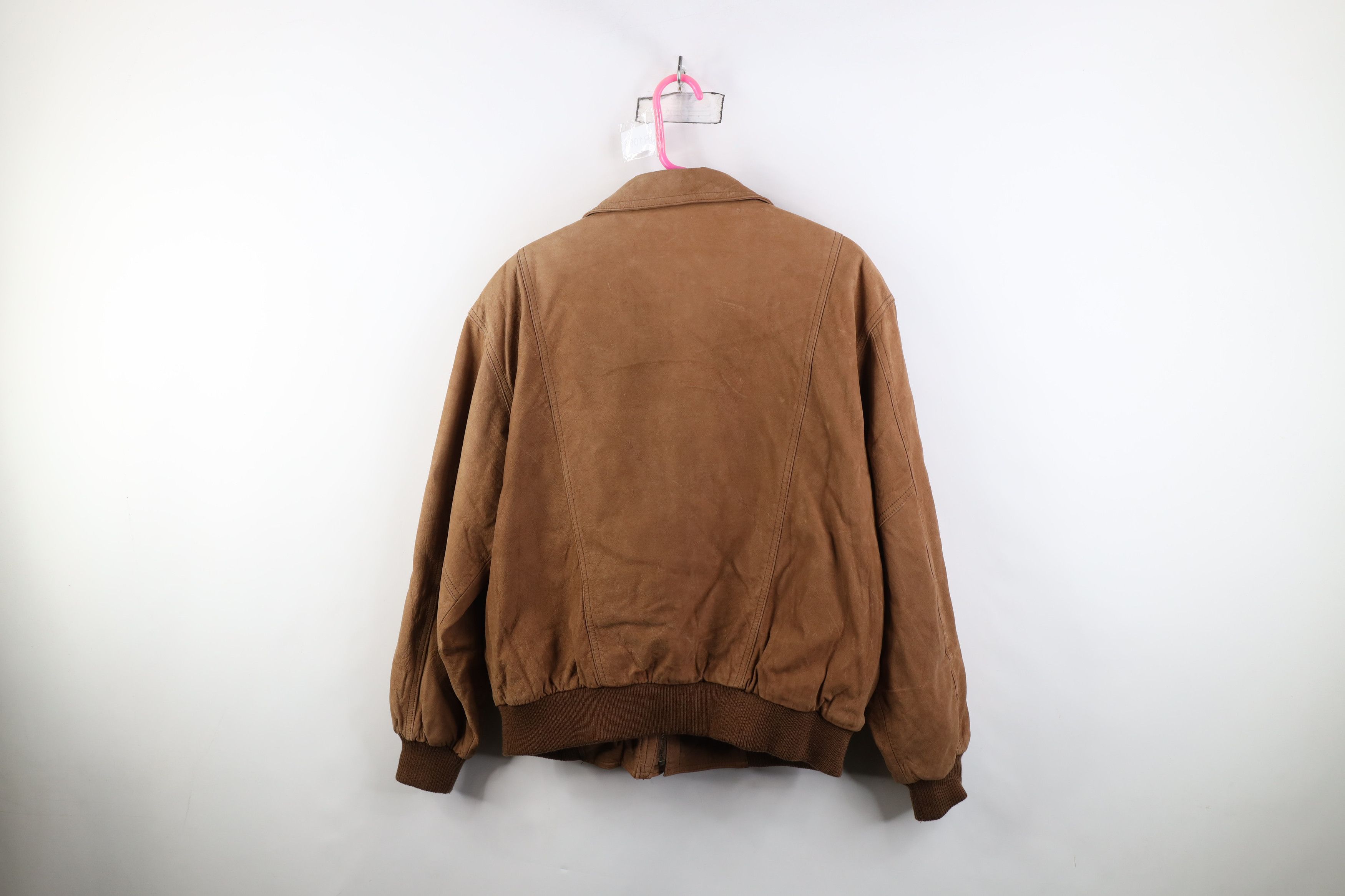 Vintage Vintage 90s Streetwear Button Suede Leather Bomber Jacket Size US XL / EU 56 / 4 - 13 Thumbnail
