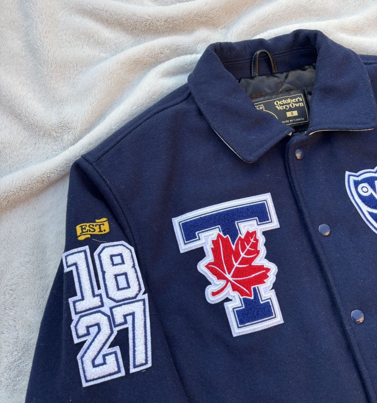 October's Very Own OVO x University of Toronto Navy Varsity Jacket Size US M / EU 48-50 / 2 - 3 Thumbnail