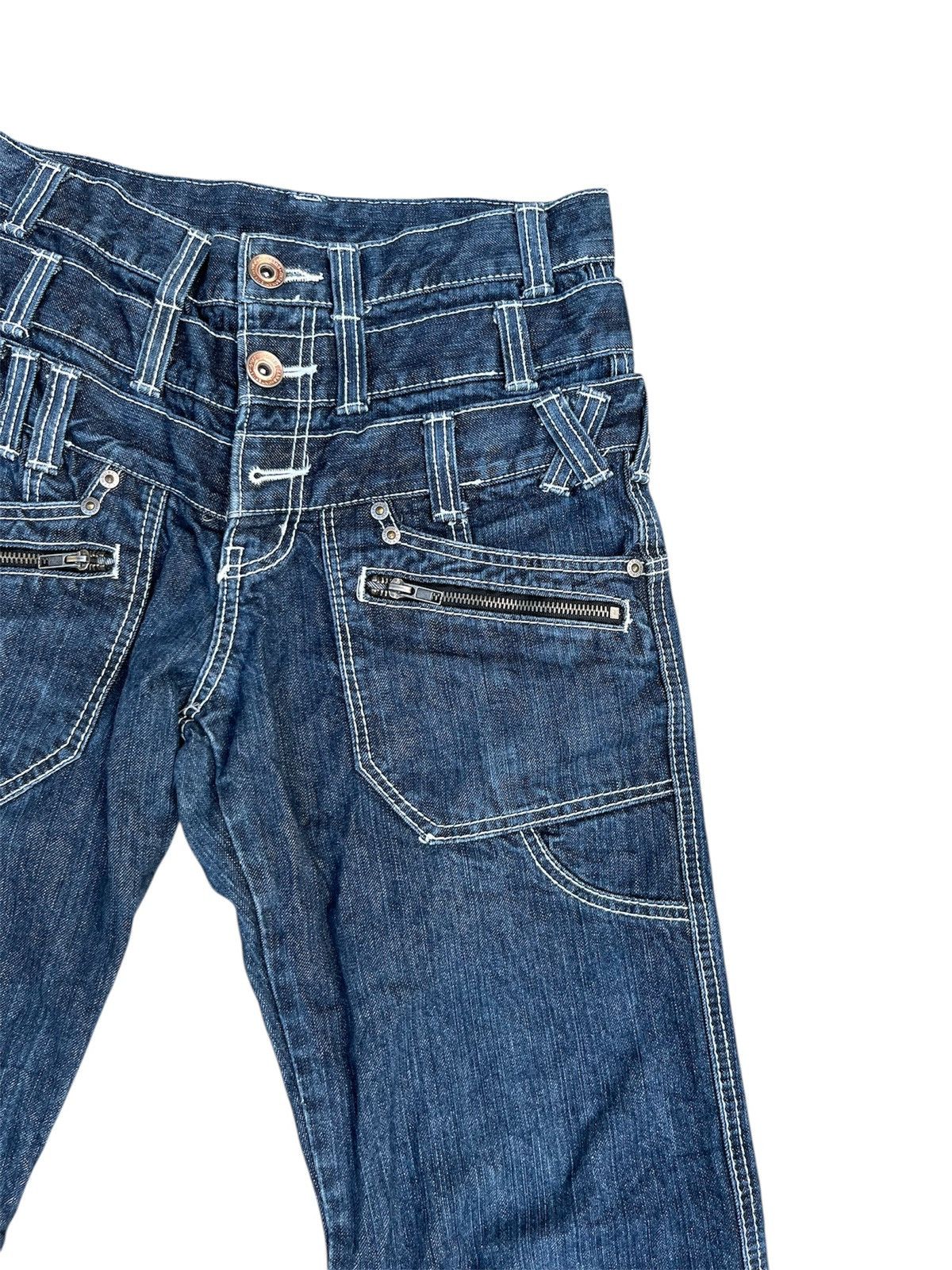 Japanese Brand 🔥VERY RARE🔥BACK RUSH Punk Triple Waist Denim Size US 28 / EU 44 - 3 Thumbnail