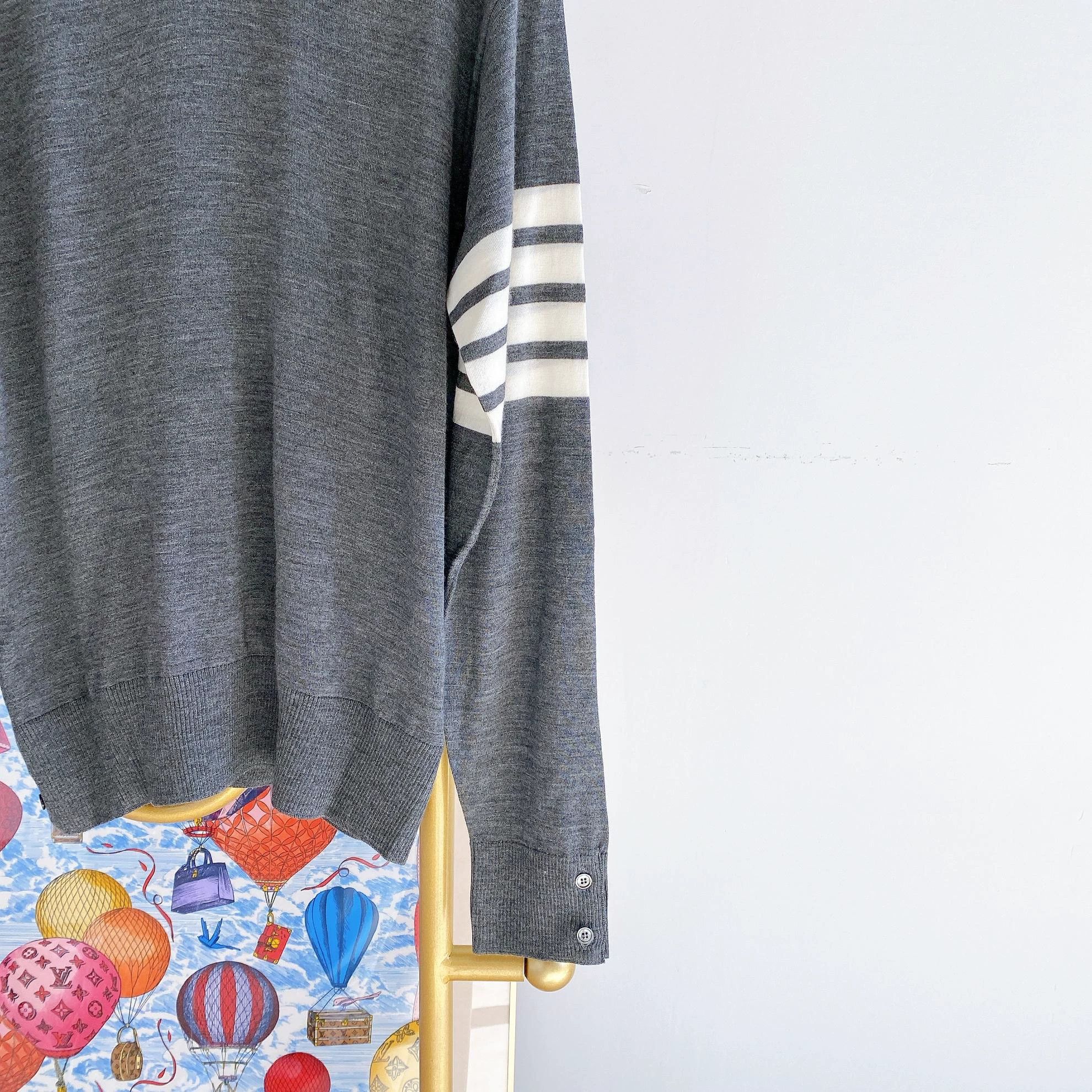 Thom Browne TB Gray Crewneck Knit Sweater US 2 Pre-owned Size XS / US 0-2 / IT 36-38 - 6 Thumbnail